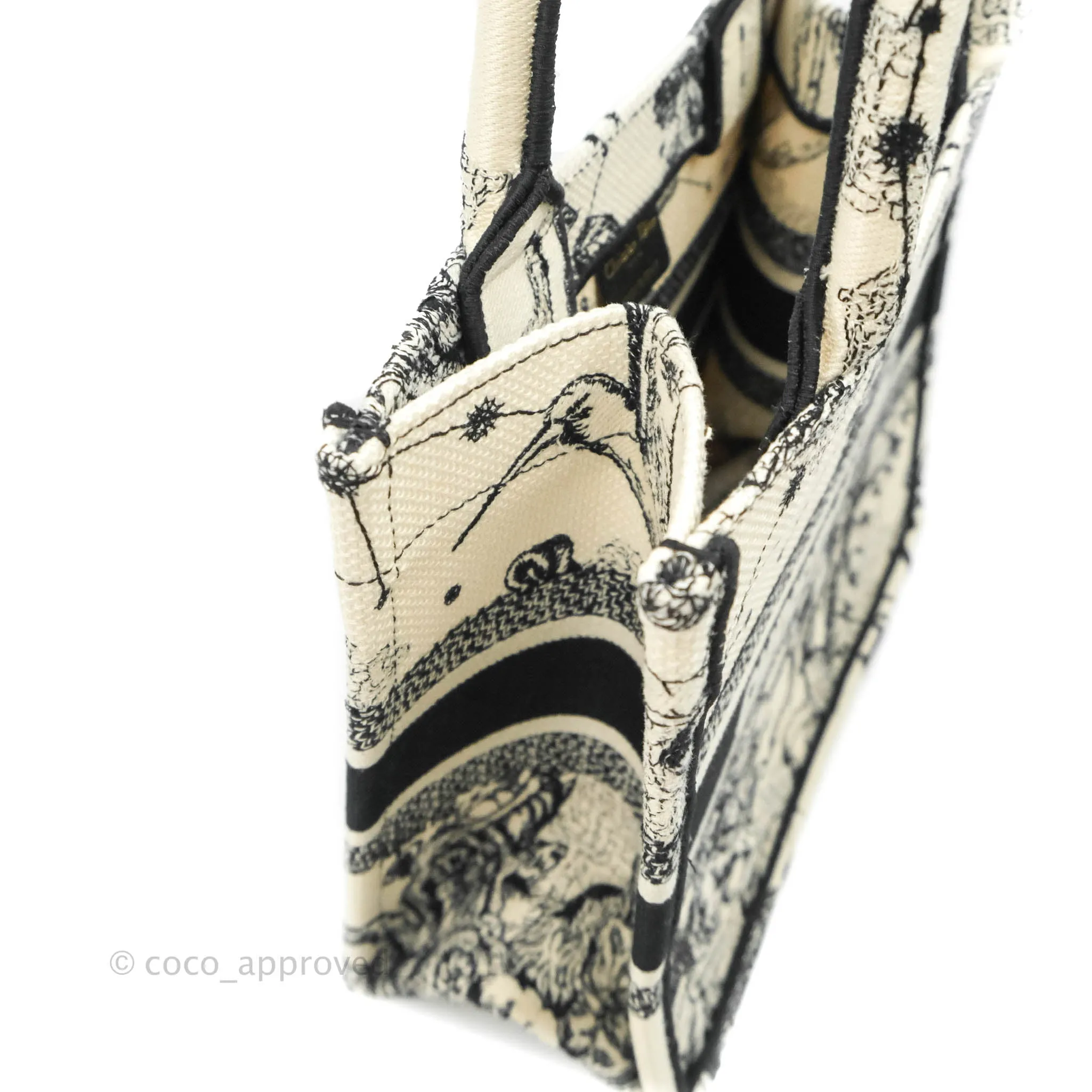 Christian Dior New Small Latte Dior Zodiac Embroidery Canvas Book Tote