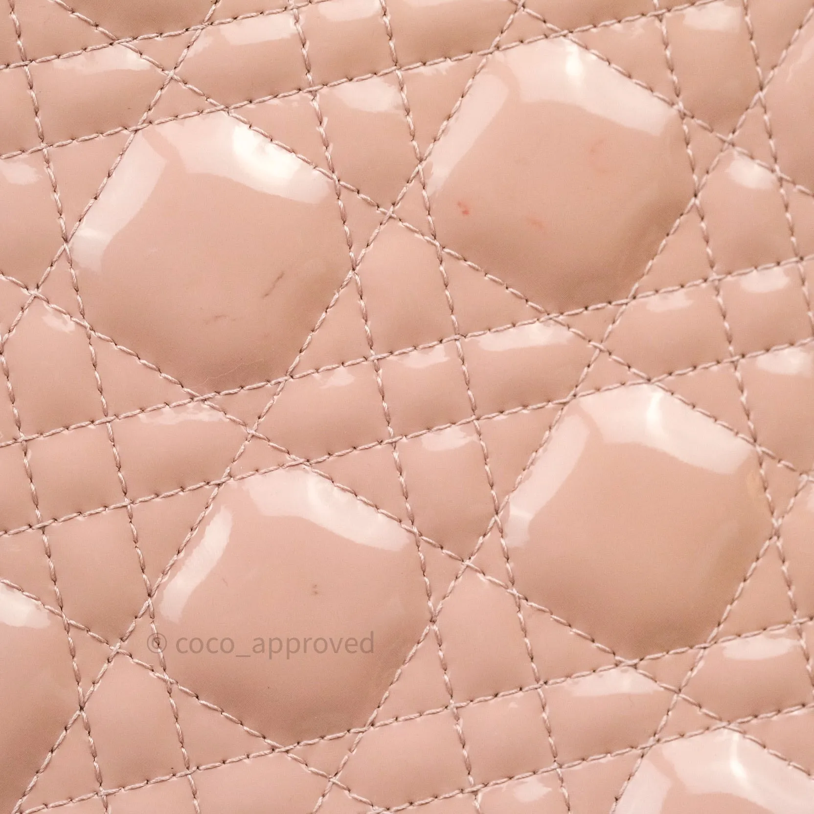 Christian Dior Patent Cannage Large Lady Dior Light Pink