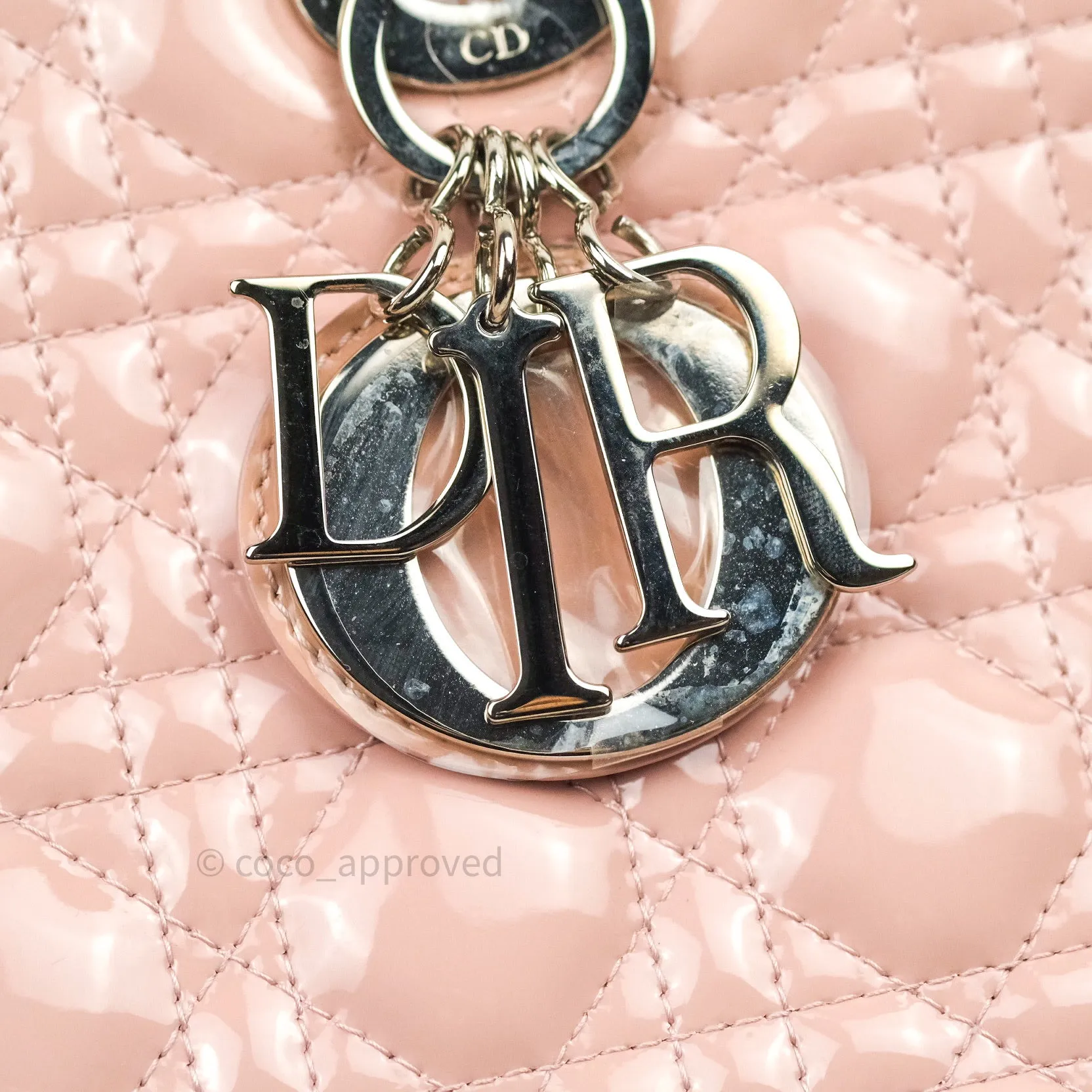 Christian Dior Patent Cannage Large Lady Dior Light Pink