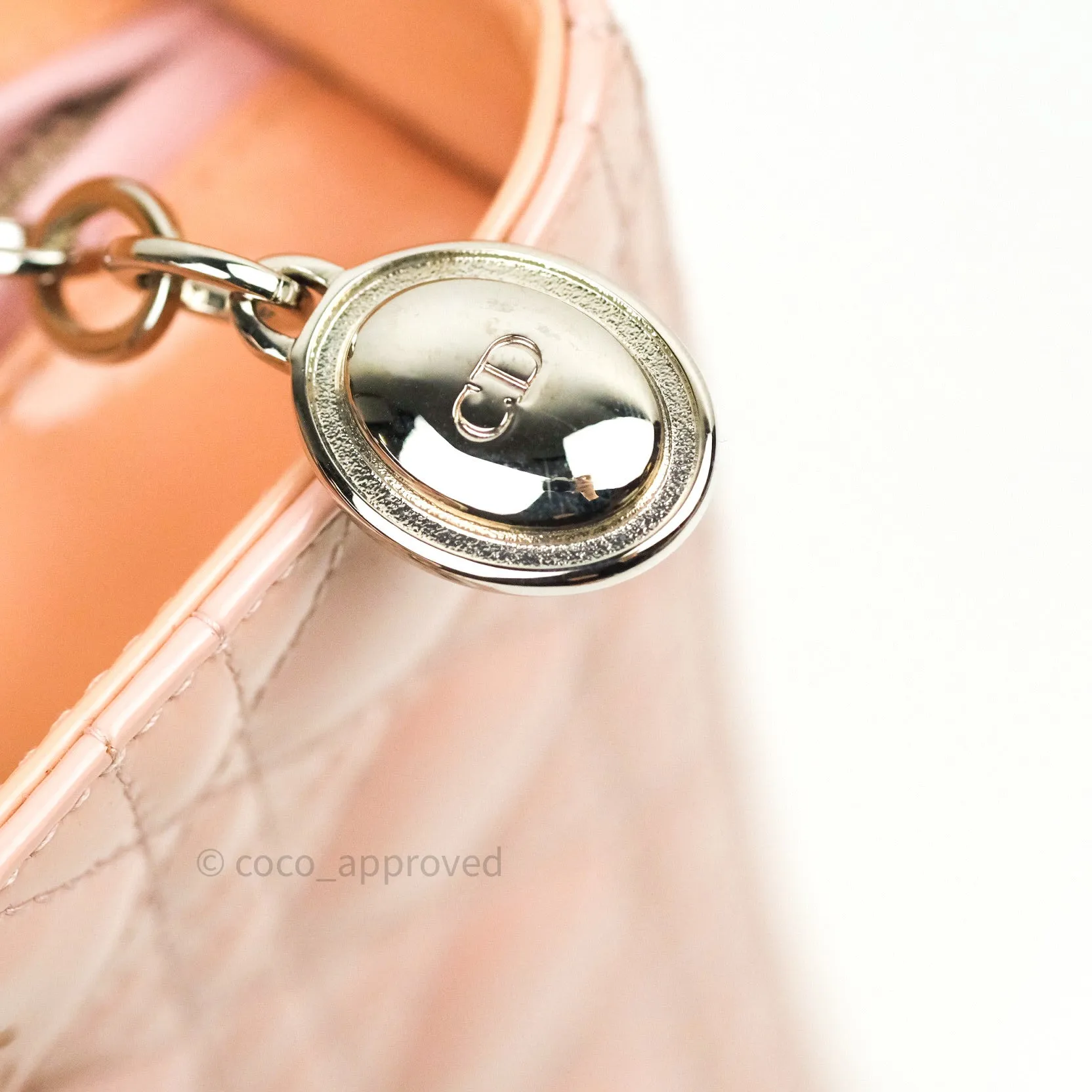 Christian Dior Patent Cannage Large Lady Dior Light Pink
