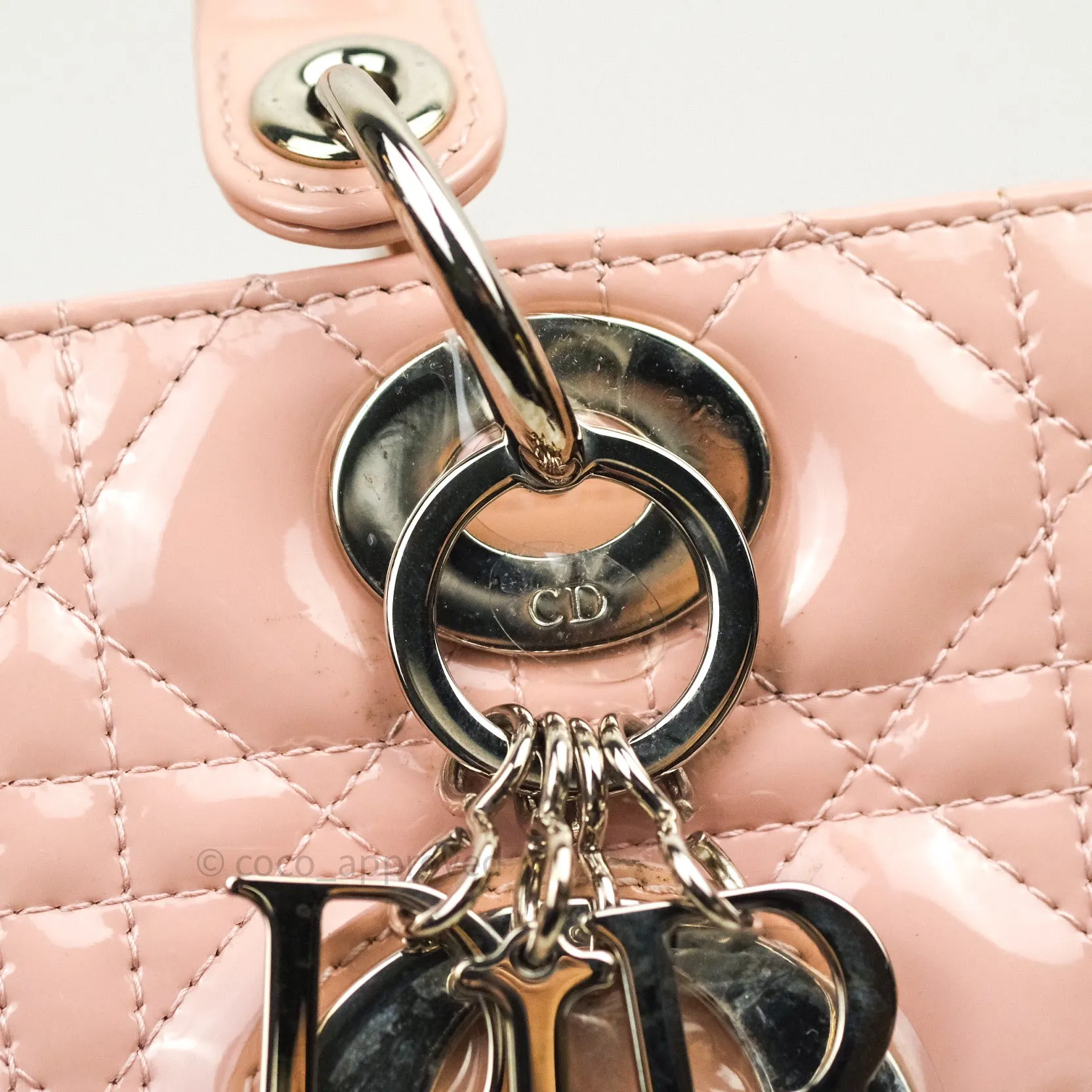 Christian Dior Patent Cannage Large Lady Dior Light Pink