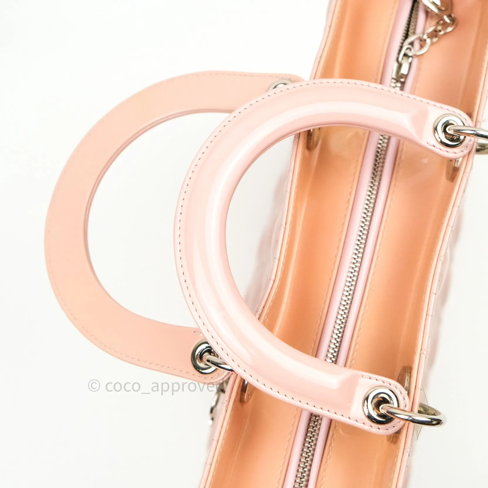 Christian Dior Patent Cannage Large Lady Dior Light Pink