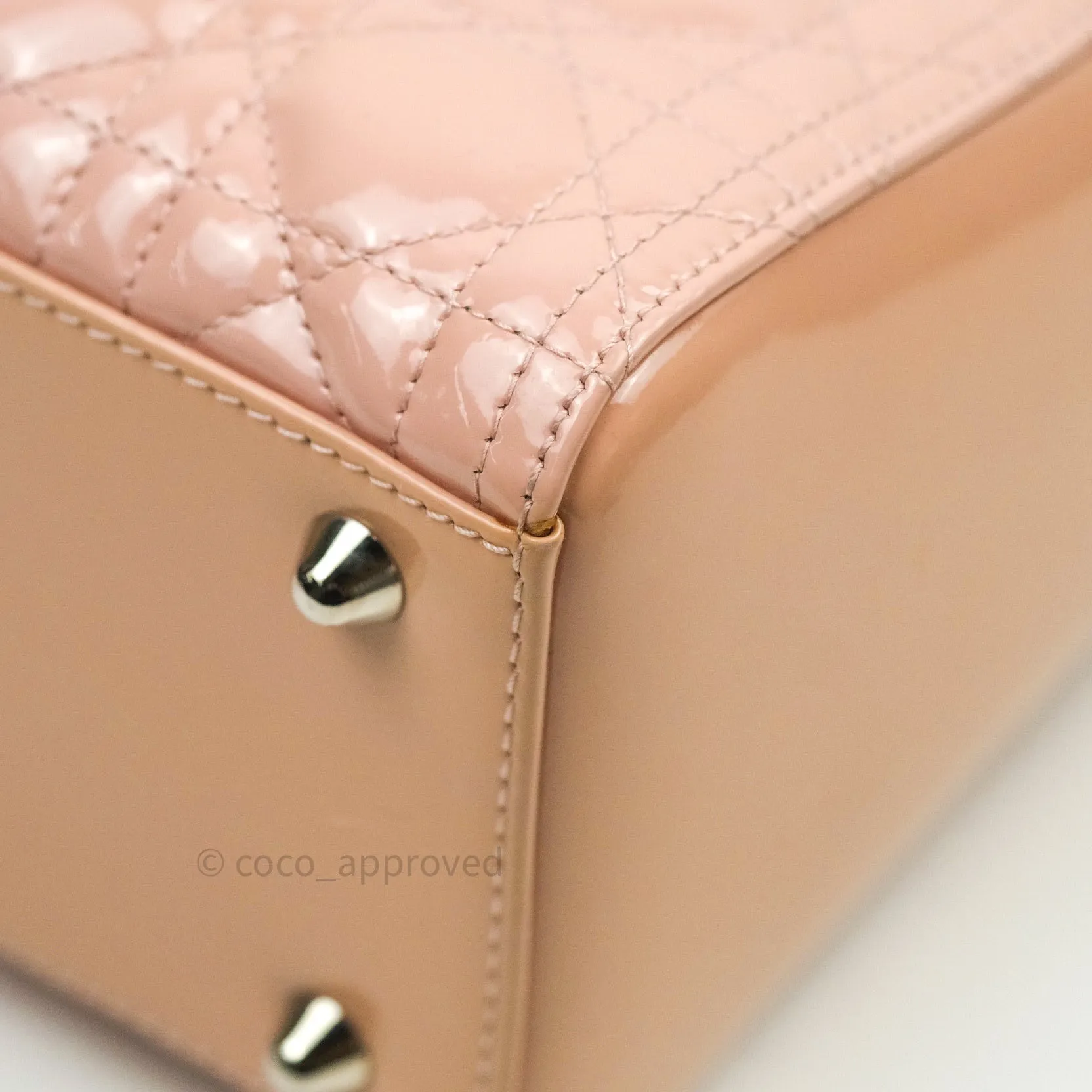Christian Dior Patent Cannage Large Lady Dior Light Pink