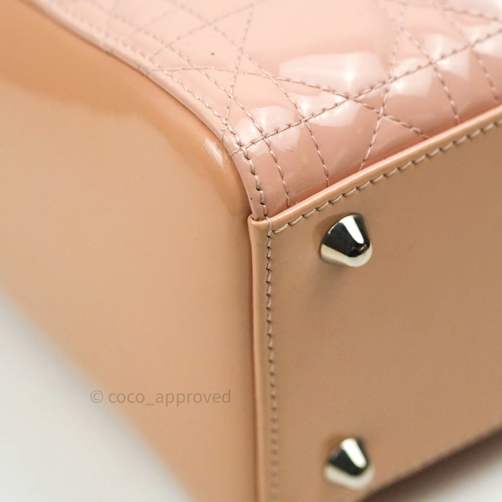 Christian Dior Patent Cannage Large Lady Dior Light Pink
