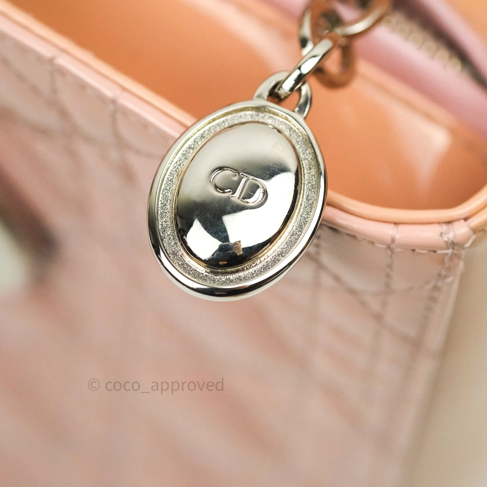 Christian Dior Patent Cannage Large Lady Dior Light Pink