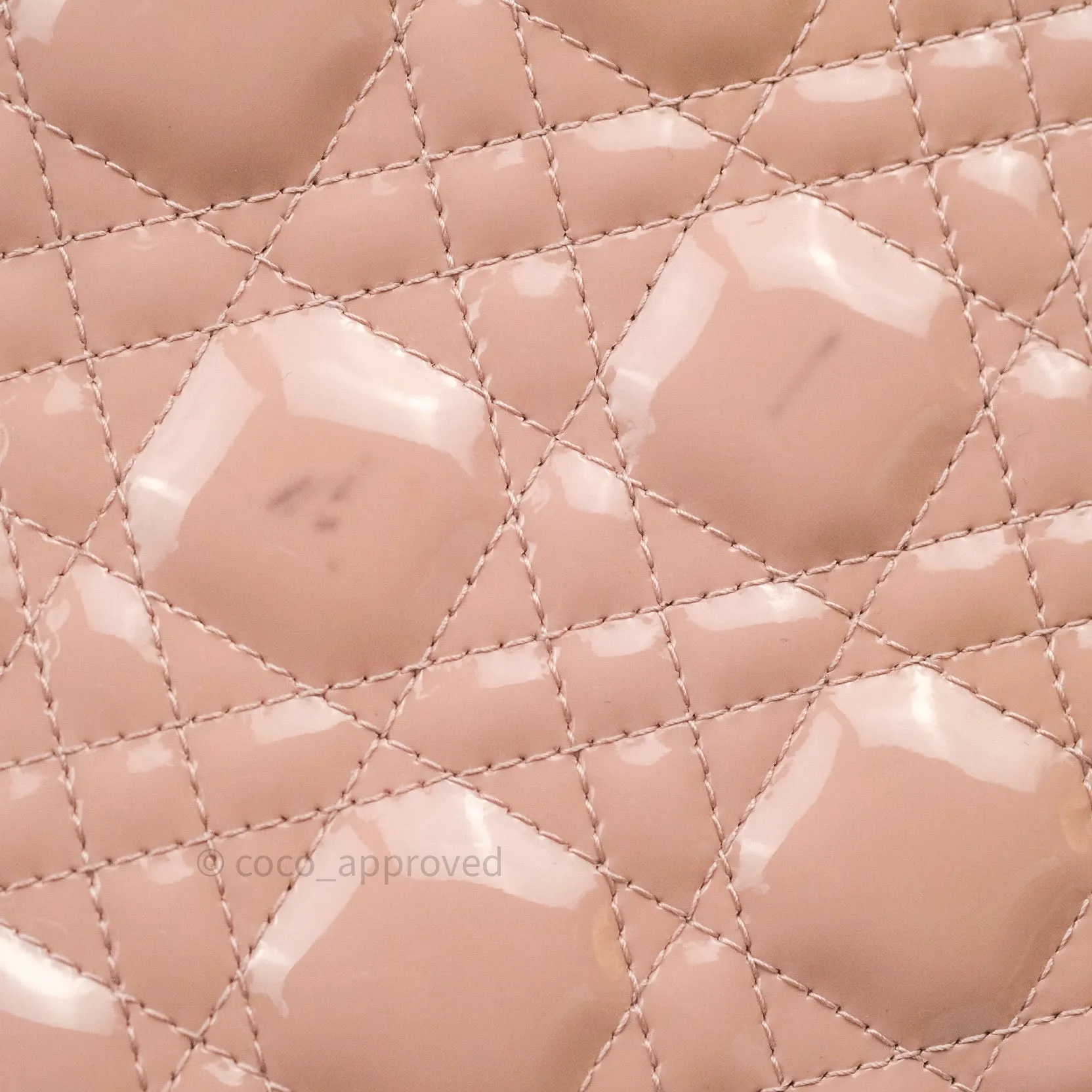 Christian Dior Patent Cannage Large Lady Dior Light Pink