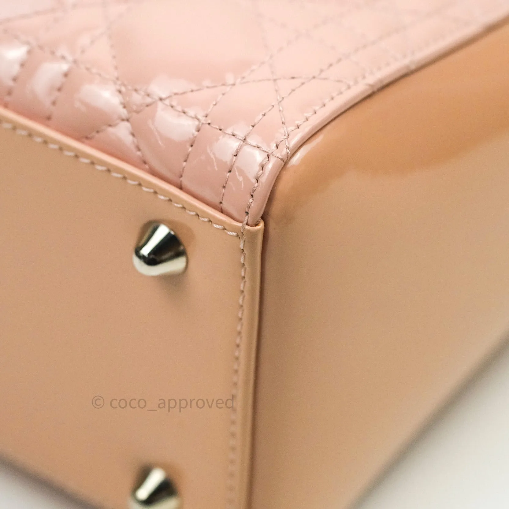Christian Dior Patent Cannage Large Lady Dior Light Pink