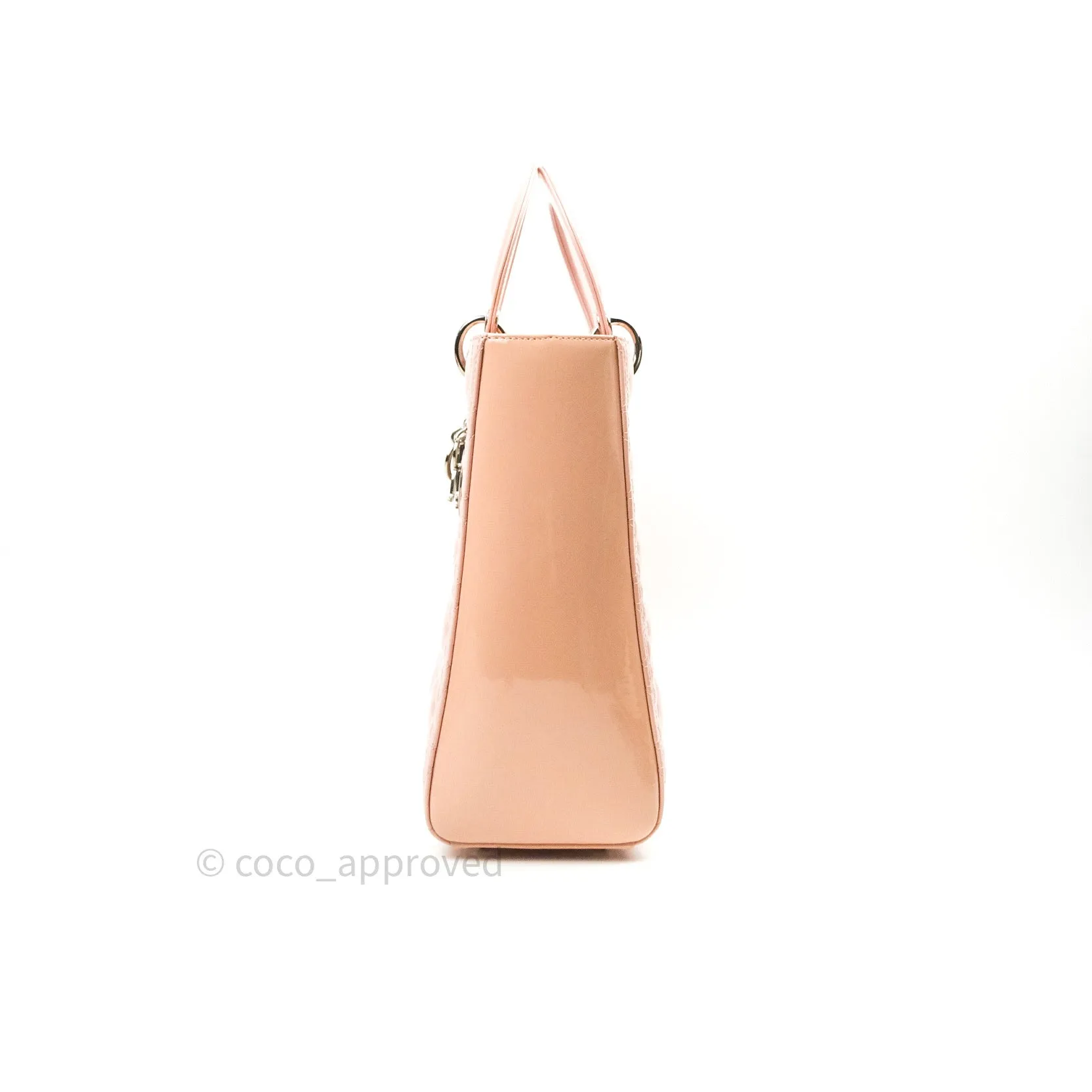 Christian Dior Patent Cannage Large Lady Dior Light Pink