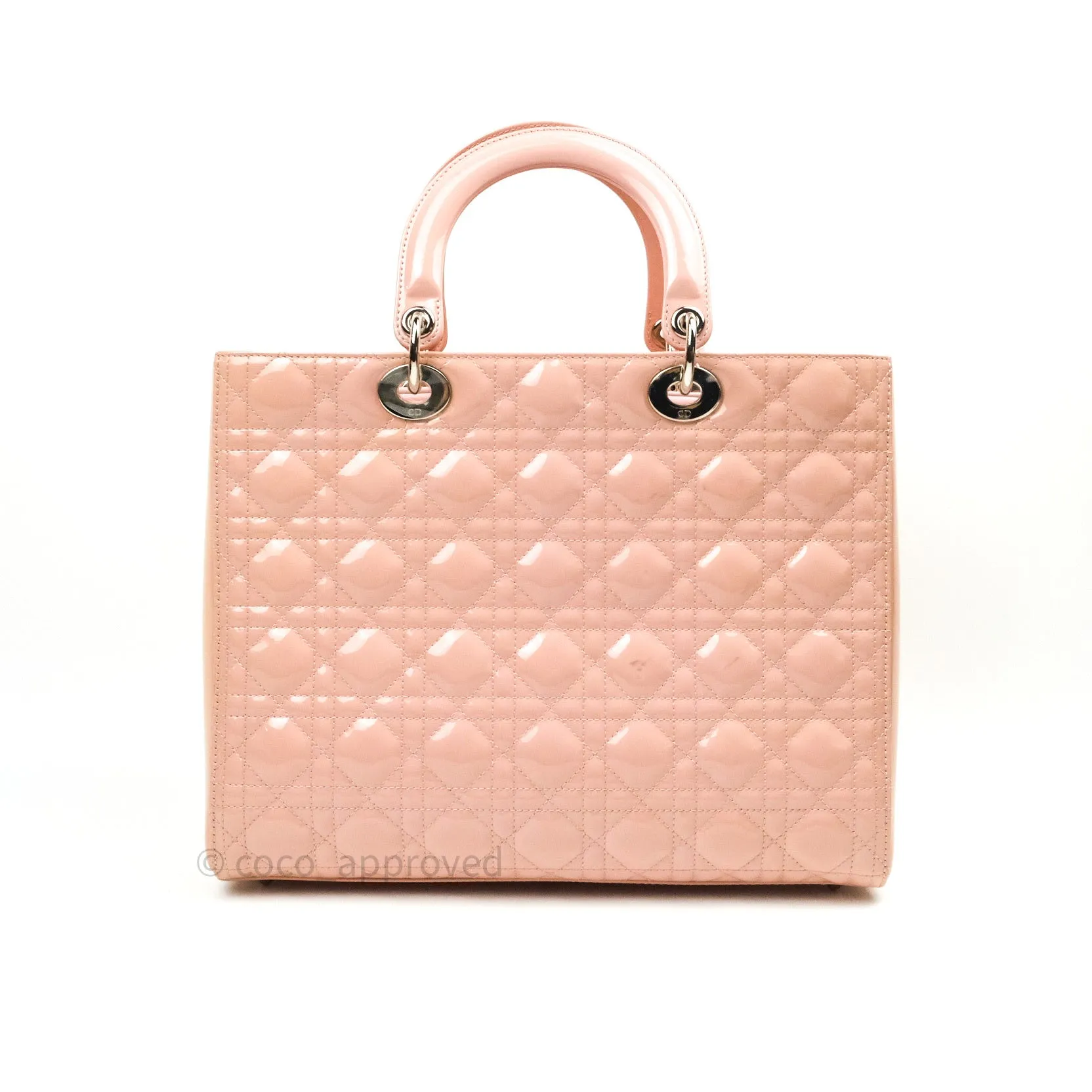 Christian Dior Patent Cannage Large Lady Dior Light Pink