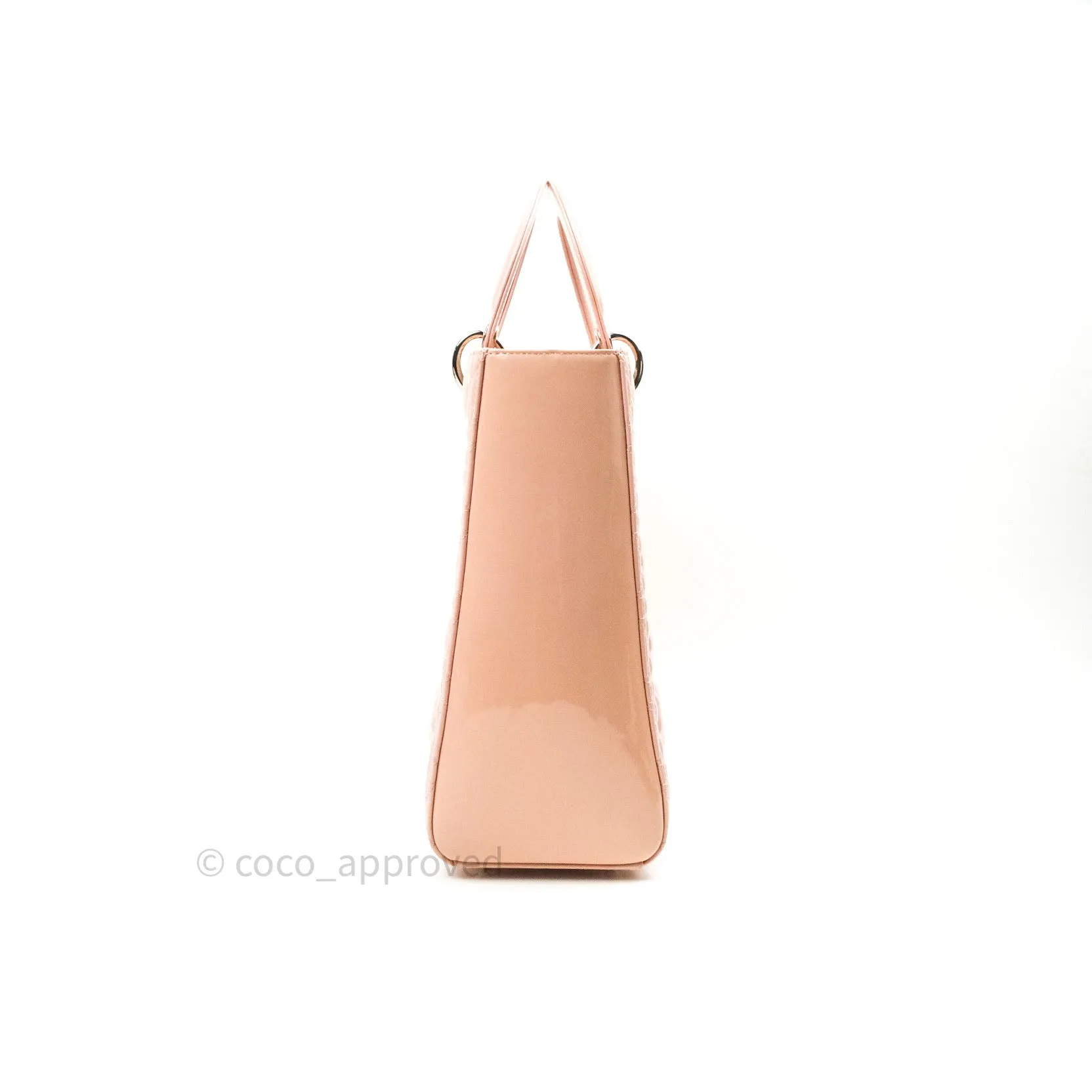 Christian Dior Patent Cannage Large Lady Dior Light Pink