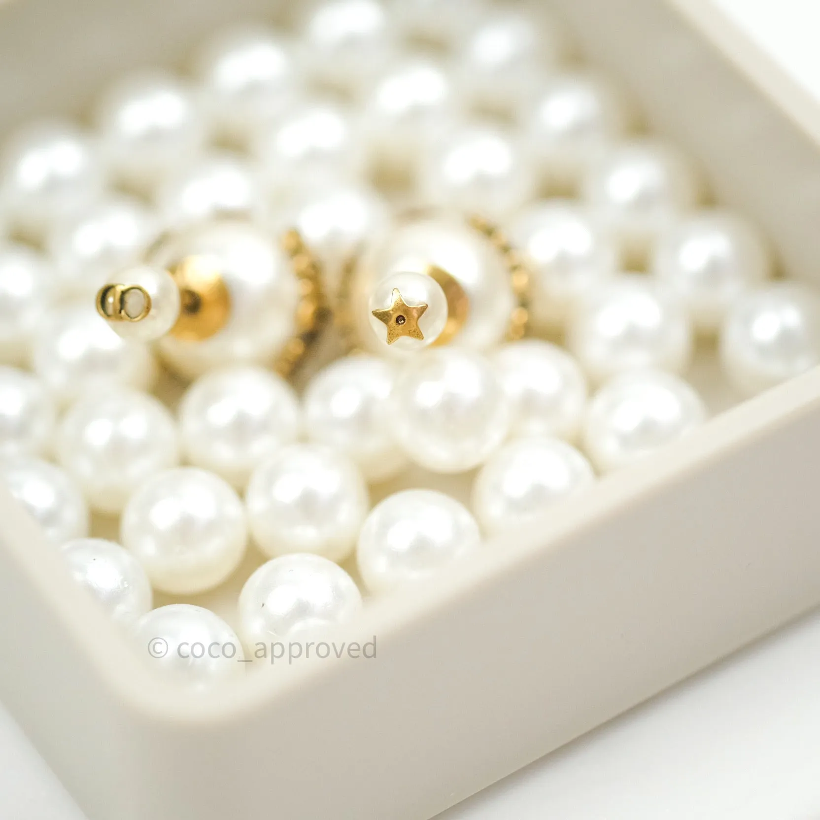 Christian Dior Pearl Mise En Dior Tribal J'adior Earrings Gold