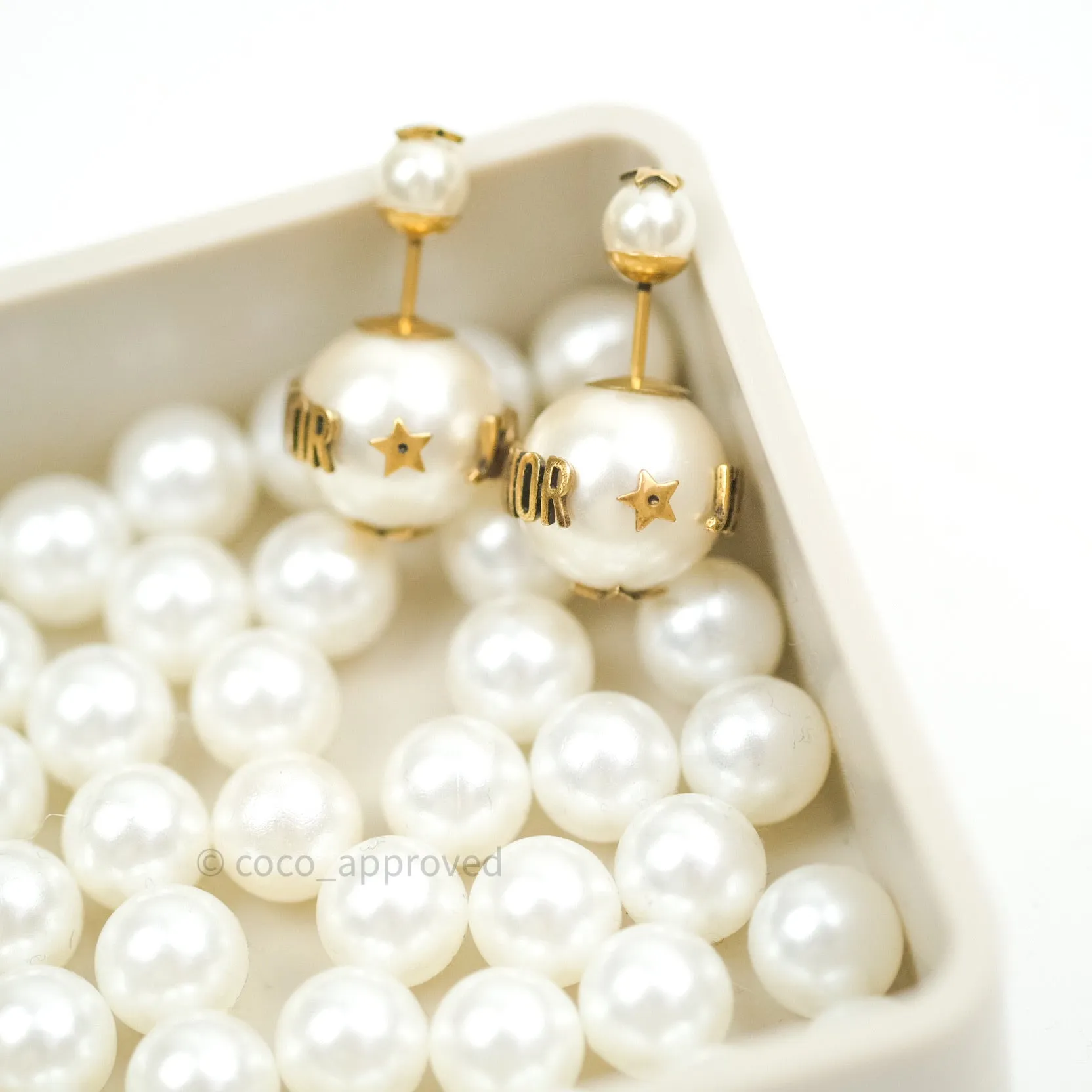 Christian Dior Pearl Mise En Dior Tribal J'adior Earrings Gold