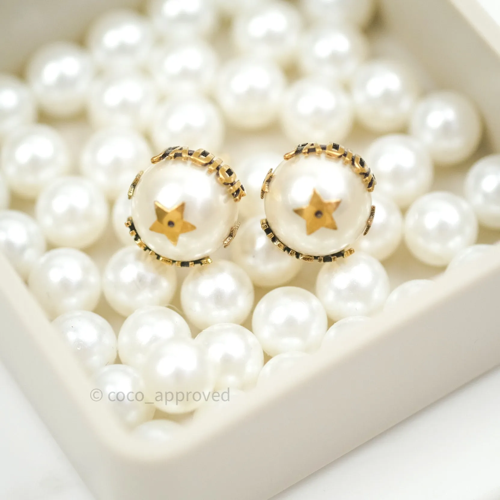 Christian Dior Pearl Mise En Dior Tribal J'adior Earrings Gold