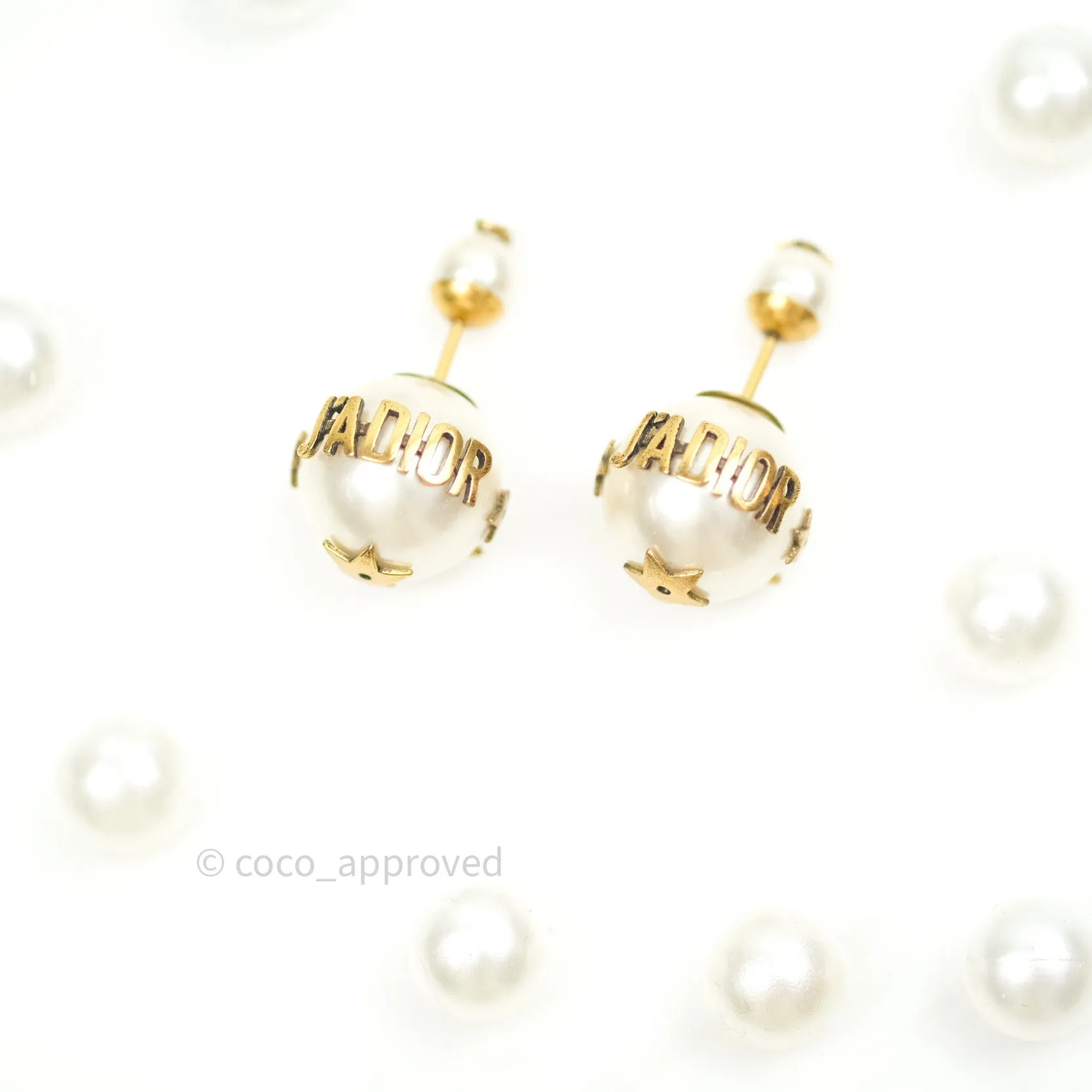 Christian Dior Pearl Mise En Dior Tribal J'adior Earrings Gold