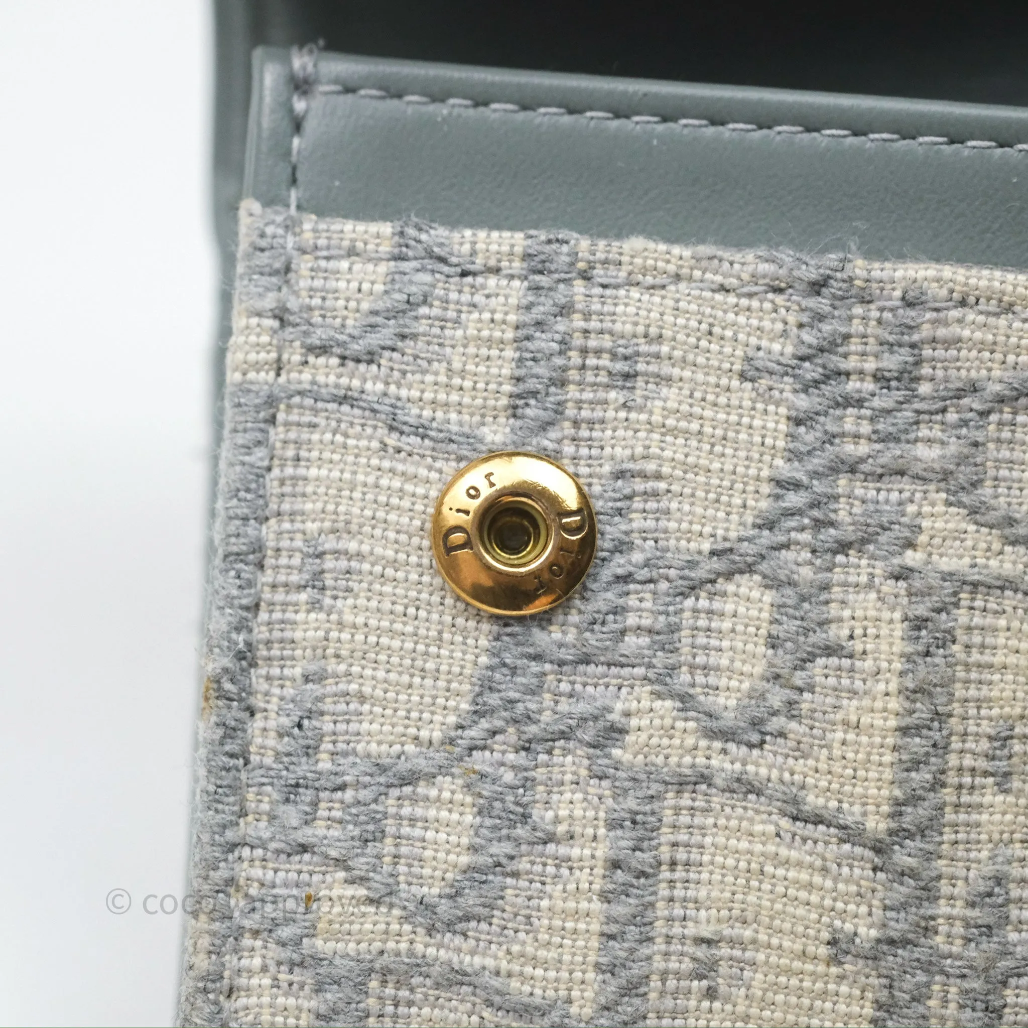 Christian Dior Saddle Bloom Card Holder Gray Dior Oblique Jacquard