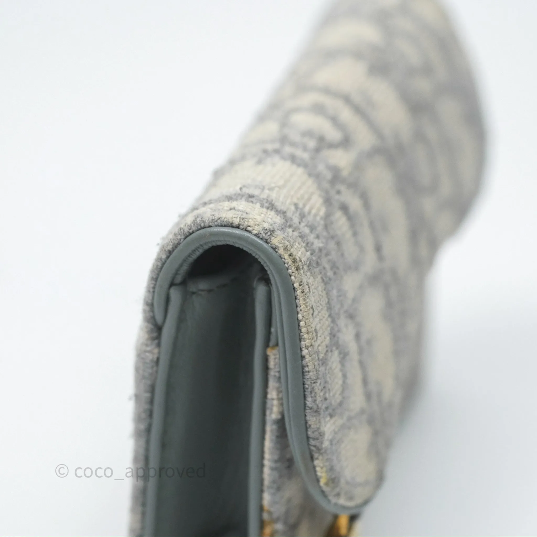 Christian Dior Saddle Bloom Card Holder Gray Dior Oblique Jacquard
