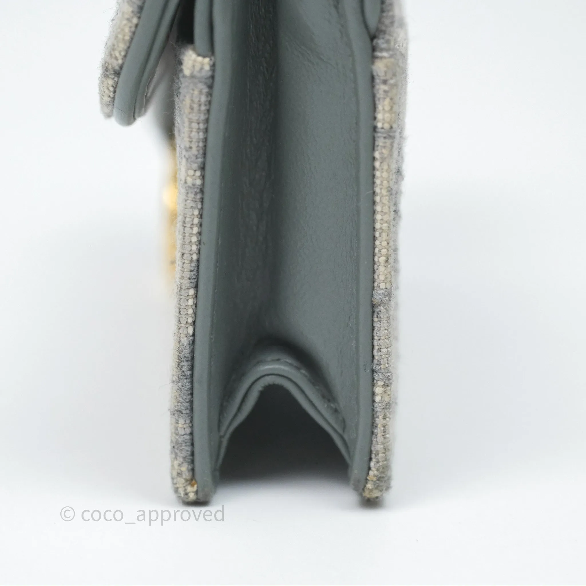 Christian Dior Saddle Bloom Card Holder Gray Dior Oblique Jacquard