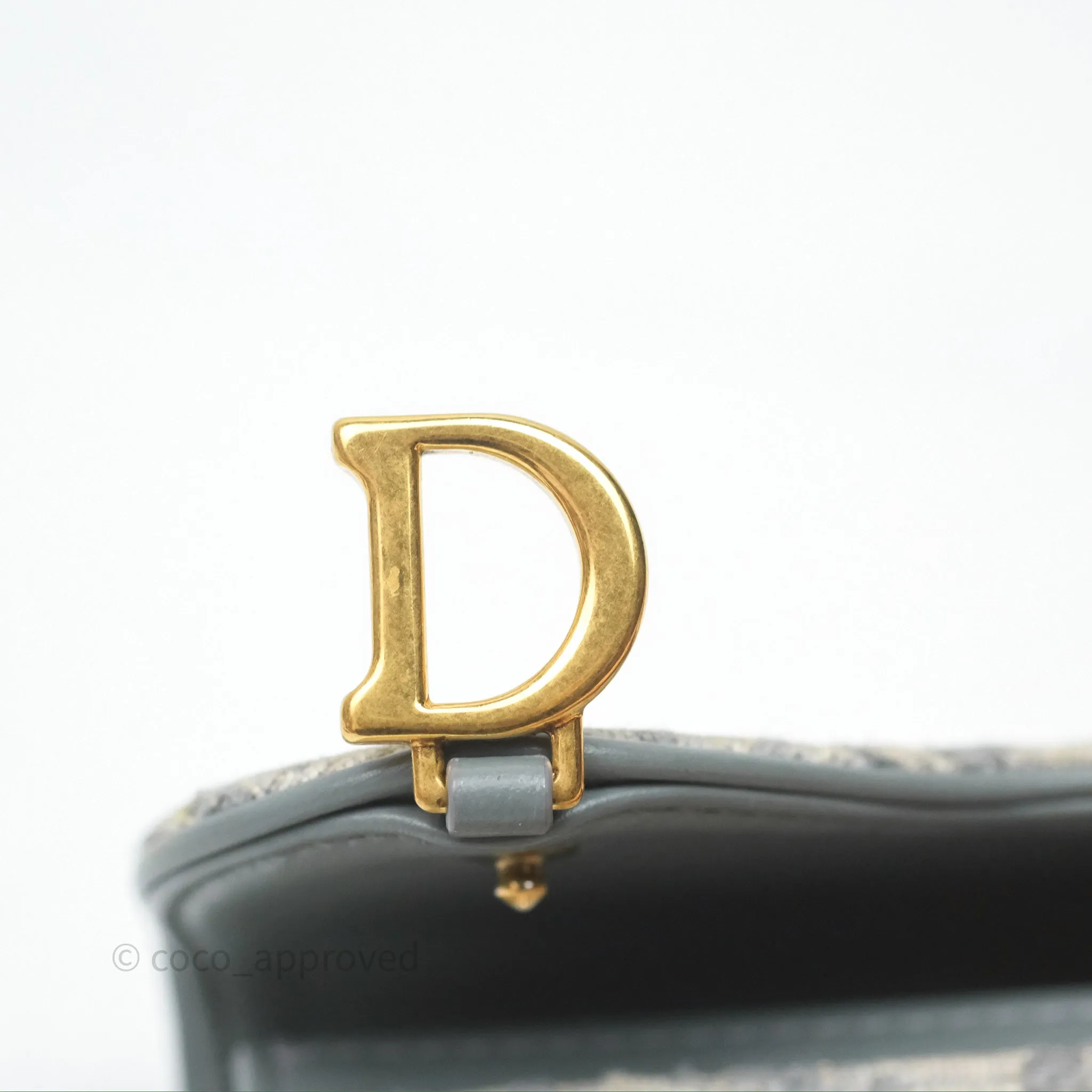 Christian Dior Saddle Bloom Card Holder Gray Dior Oblique Jacquard