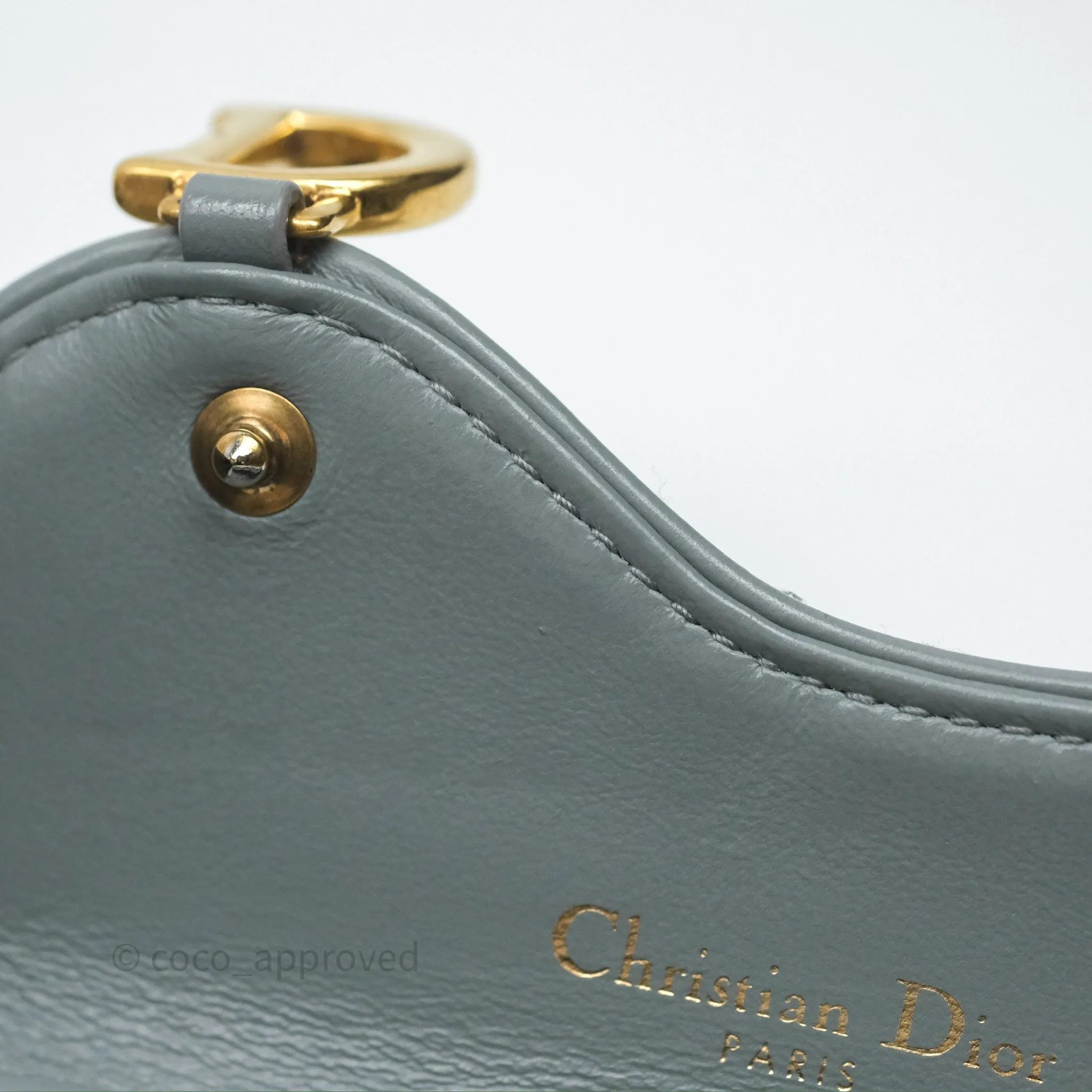 Christian Dior Saddle Bloom Card Holder Gray Dior Oblique Jacquard