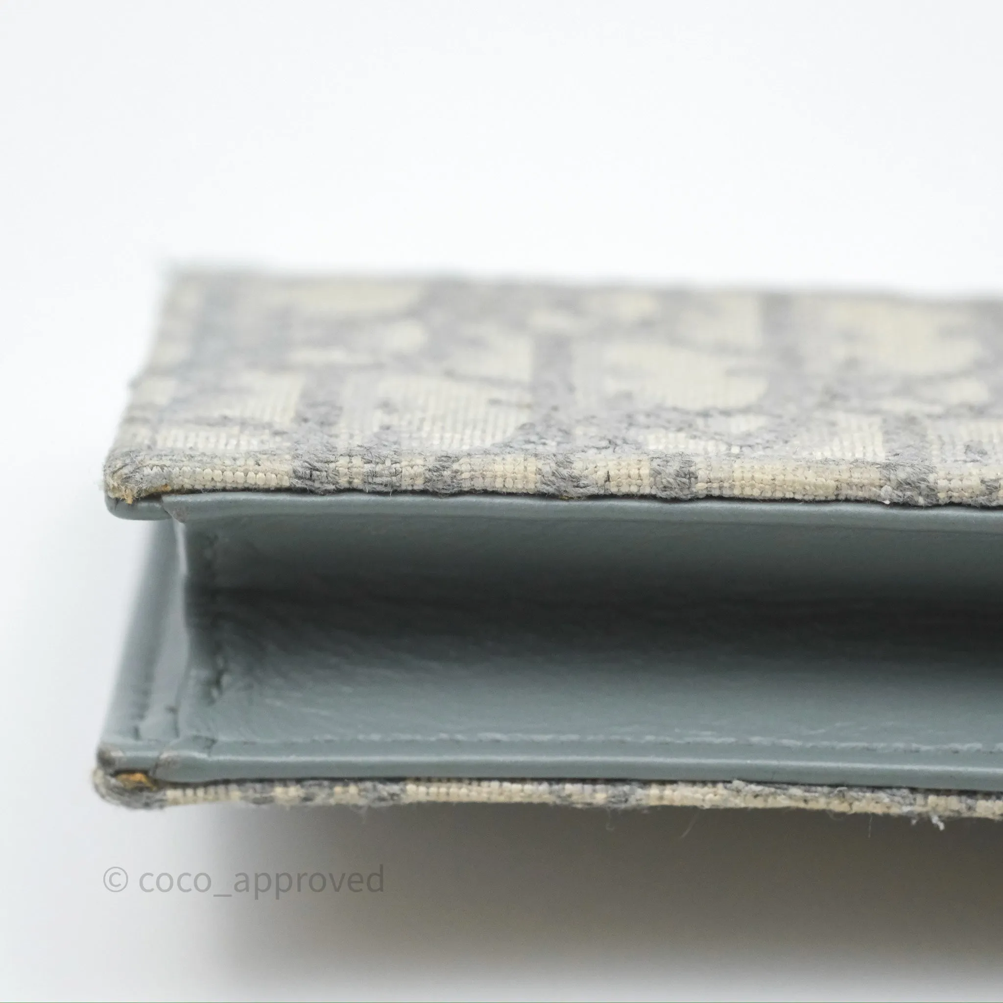 Christian Dior Saddle Bloom Card Holder Gray Dior Oblique Jacquard