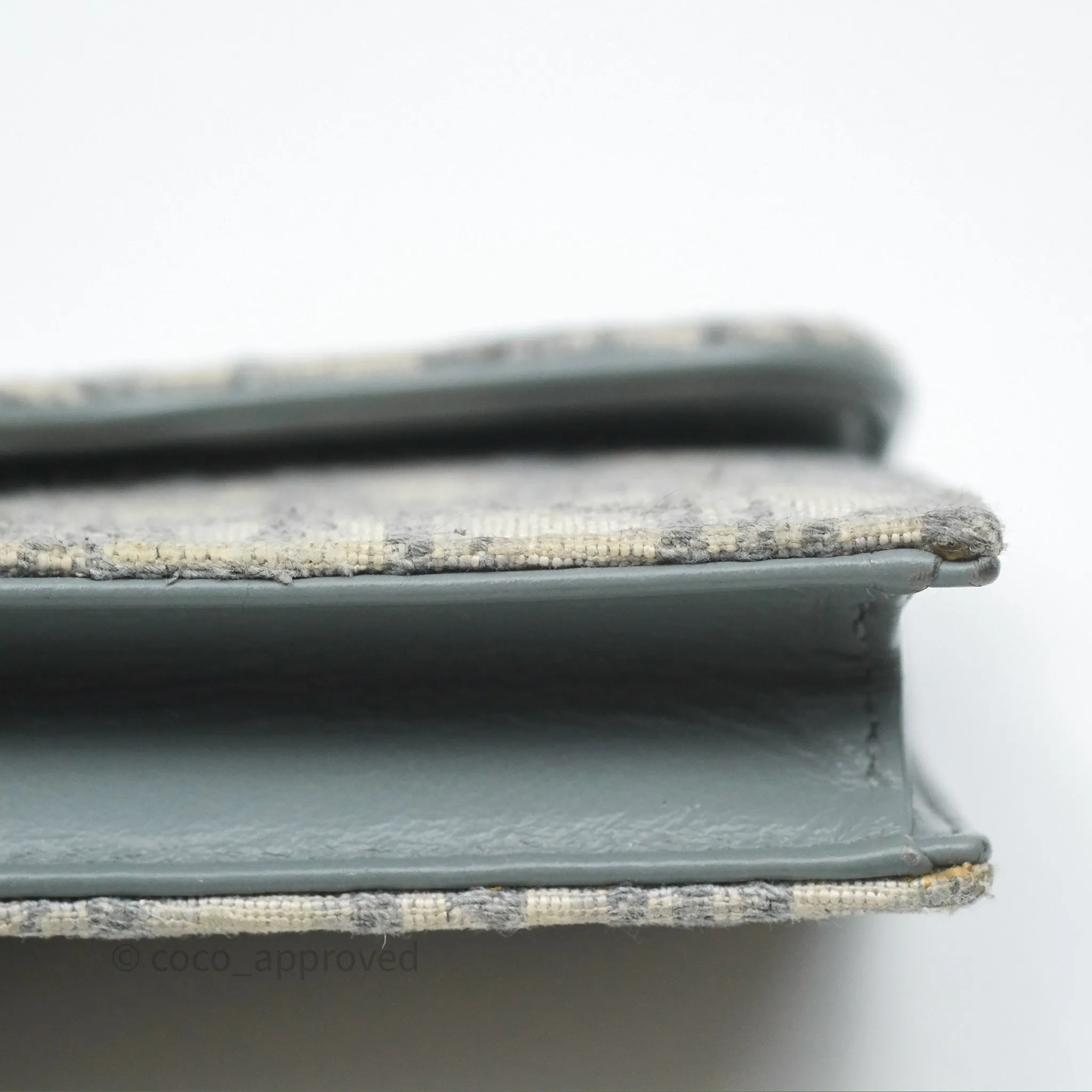 Christian Dior Saddle Bloom Card Holder Gray Dior Oblique Jacquard