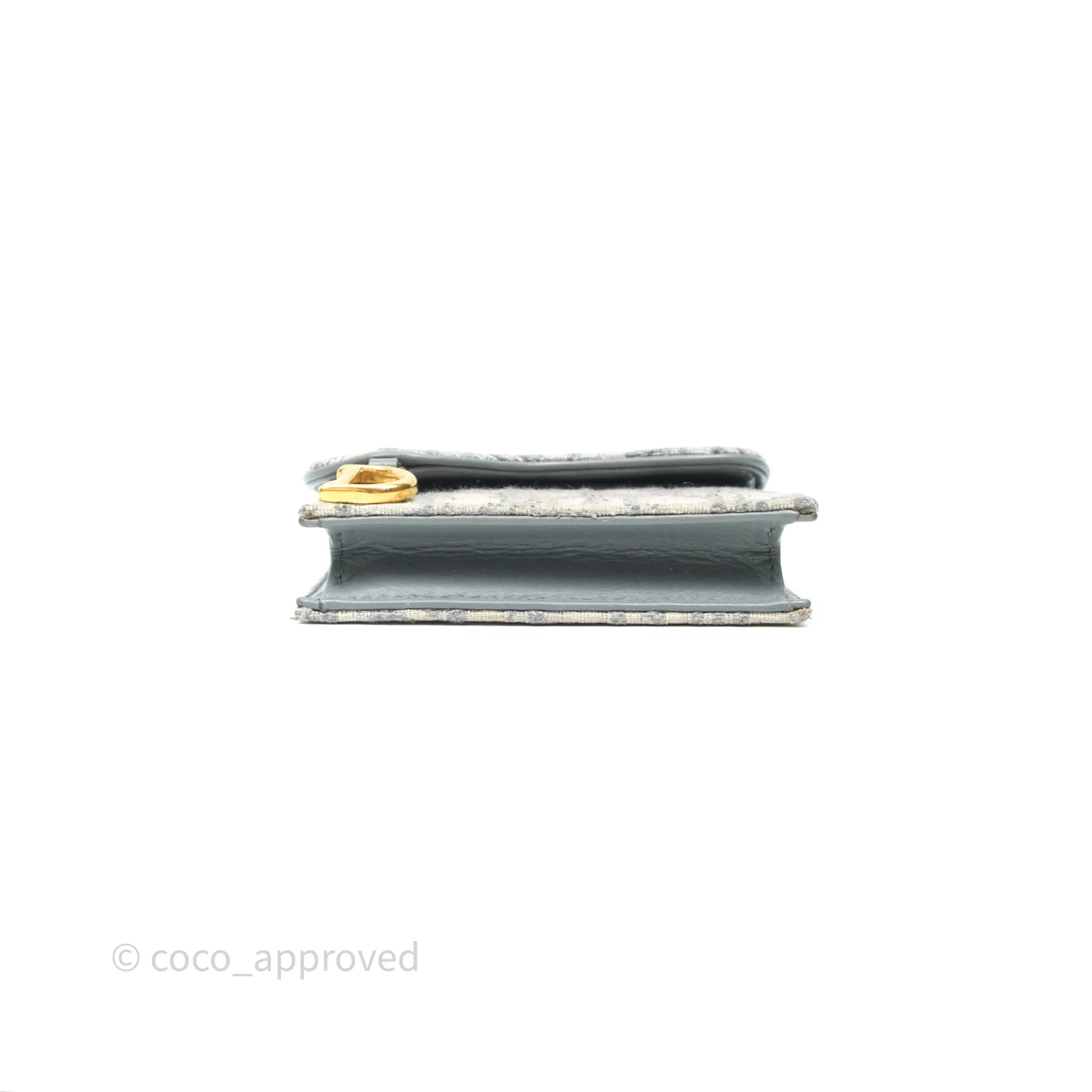Christian Dior Saddle Bloom Card Holder Gray Dior Oblique Jacquard