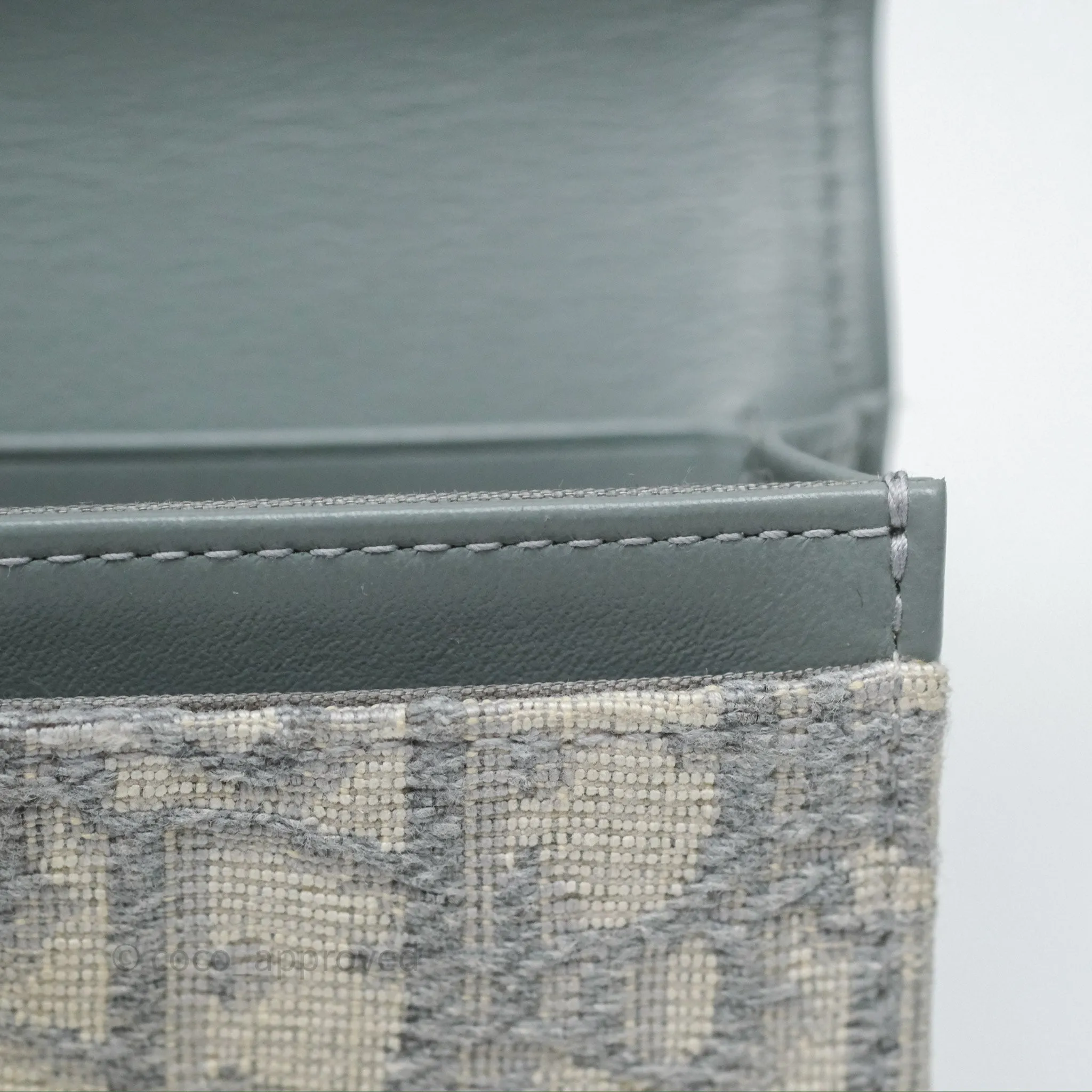 Christian Dior Saddle Bloom Card Holder Gray Dior Oblique Jacquard