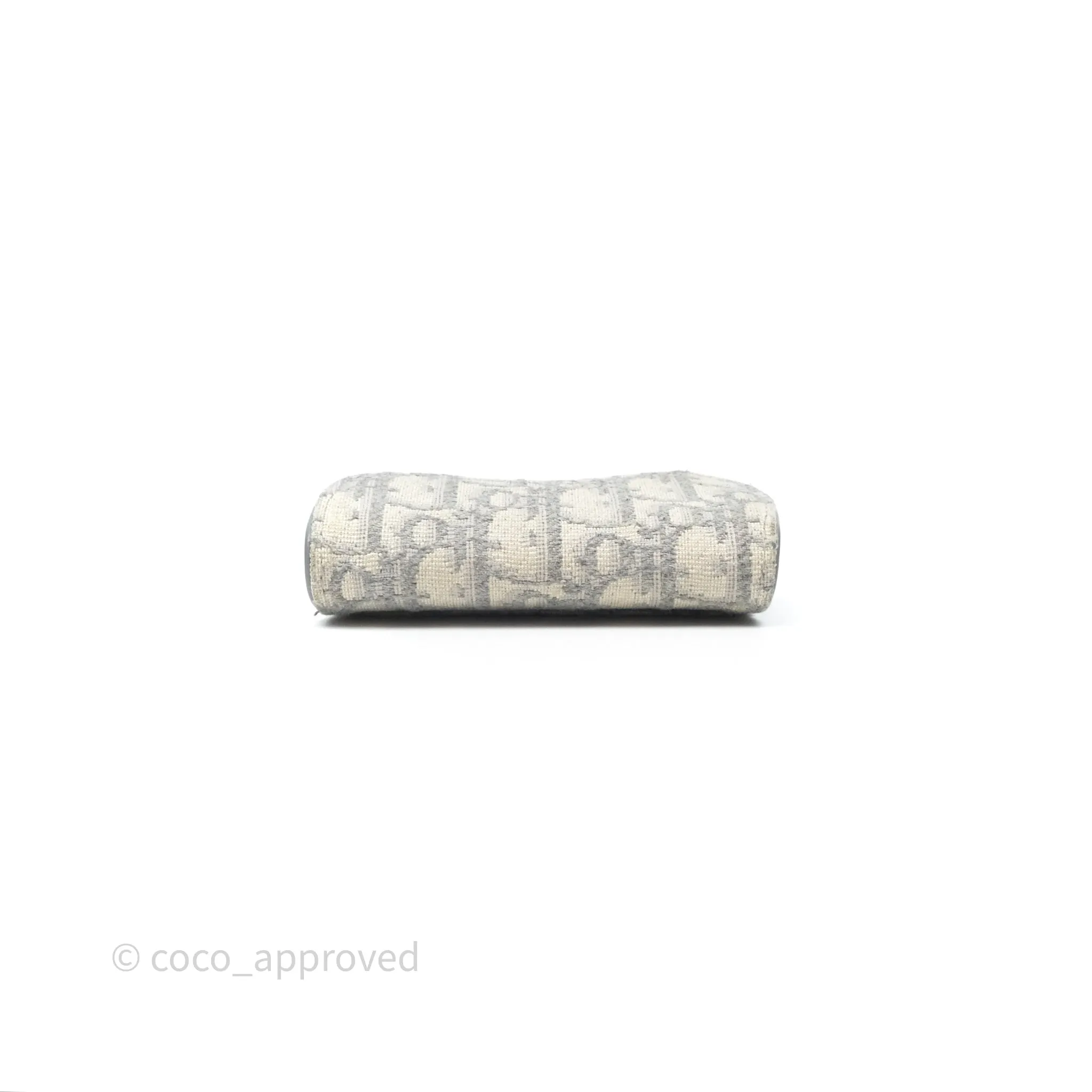 Christian Dior Saddle Bloom Card Holder Gray Dior Oblique Jacquard
