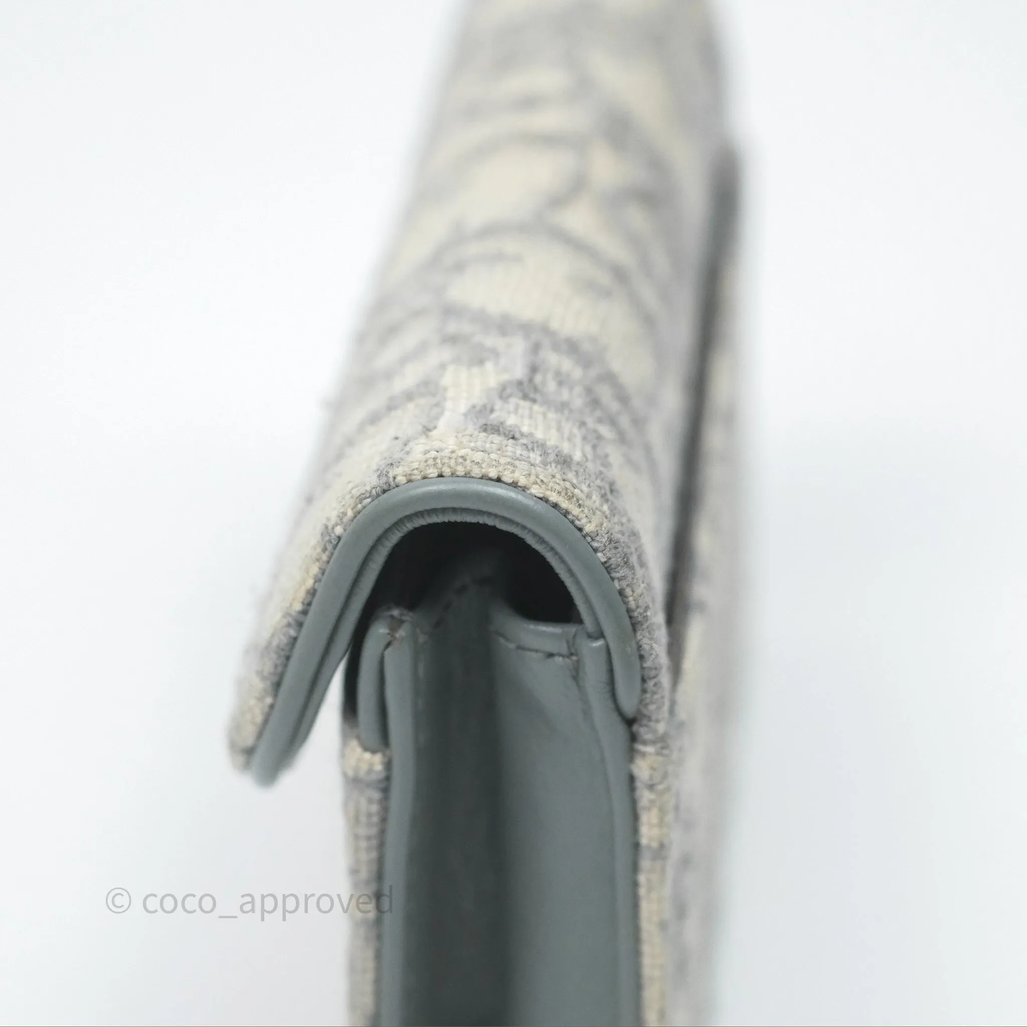 Christian Dior Saddle Bloom Card Holder Gray Dior Oblique Jacquard