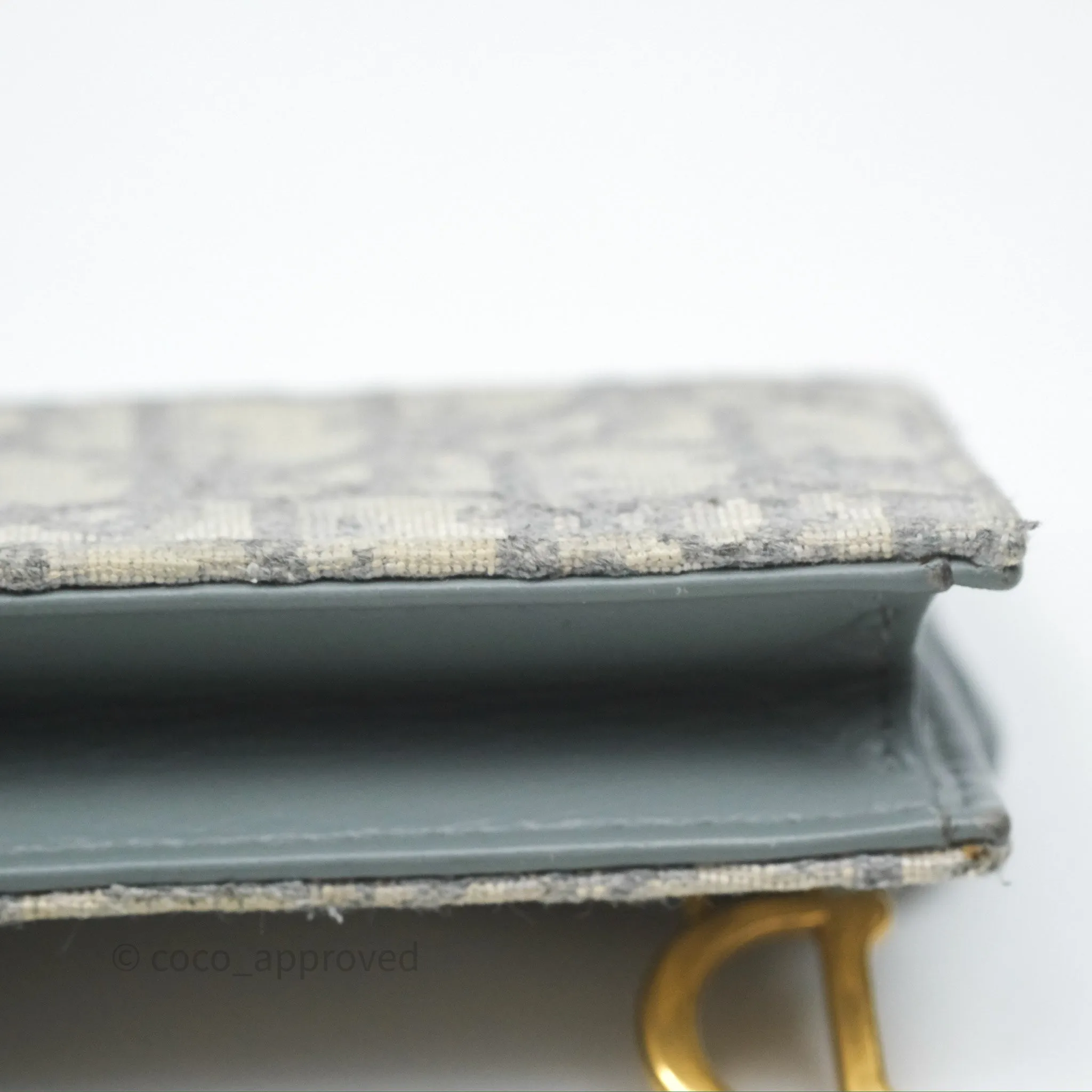Christian Dior Saddle Bloom Card Holder Gray Dior Oblique Jacquard
