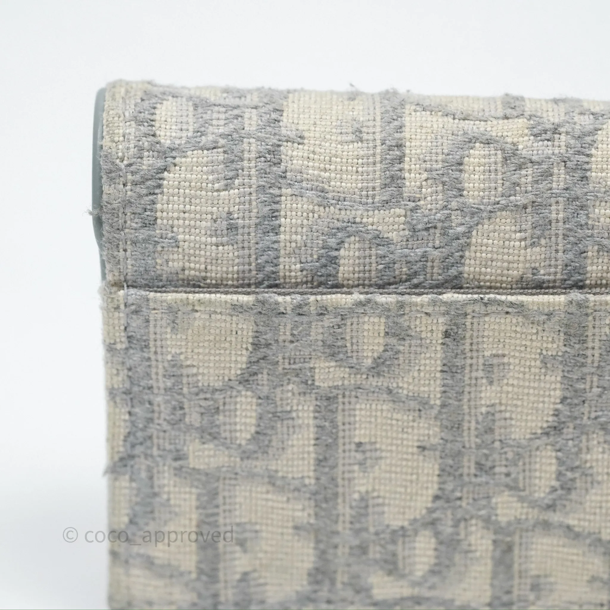 Christian Dior Saddle Bloom Card Holder Gray Dior Oblique Jacquard