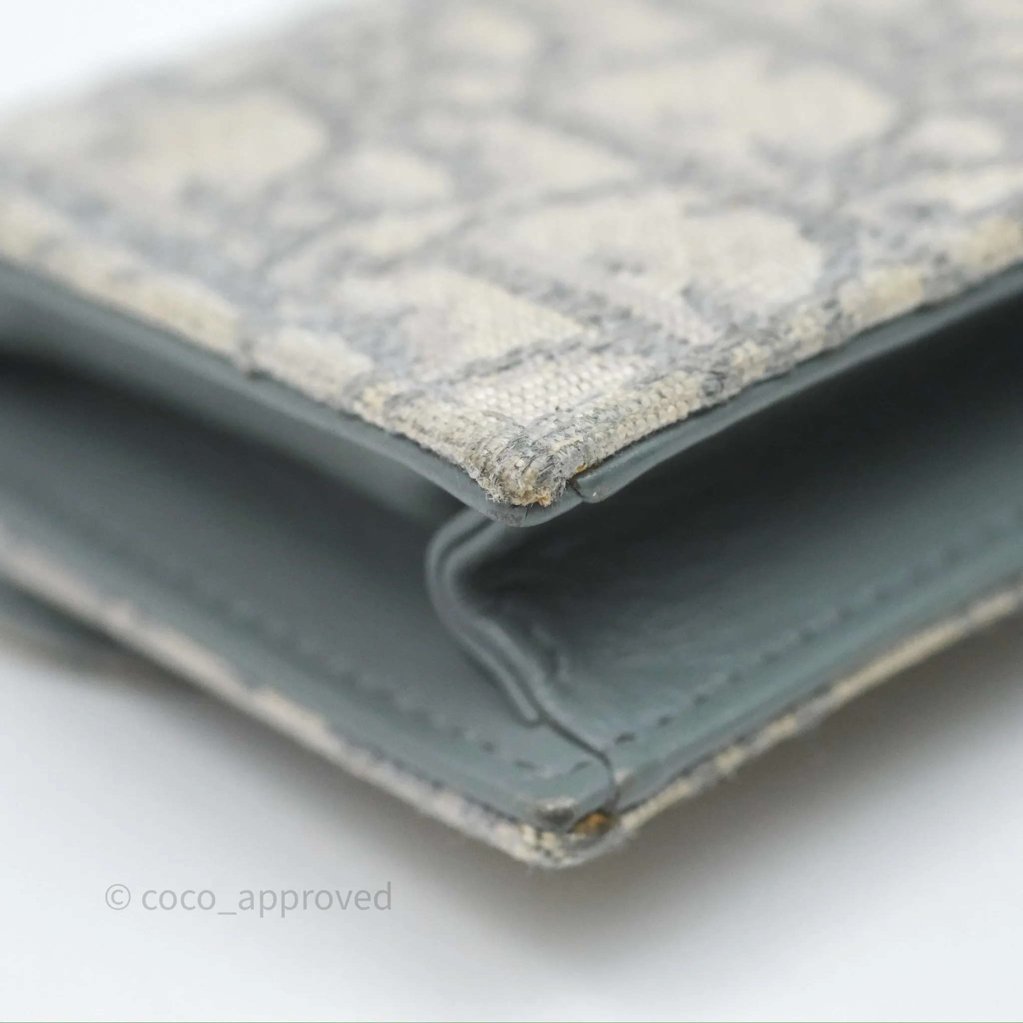 Christian Dior Saddle Bloom Card Holder Gray Dior Oblique Jacquard