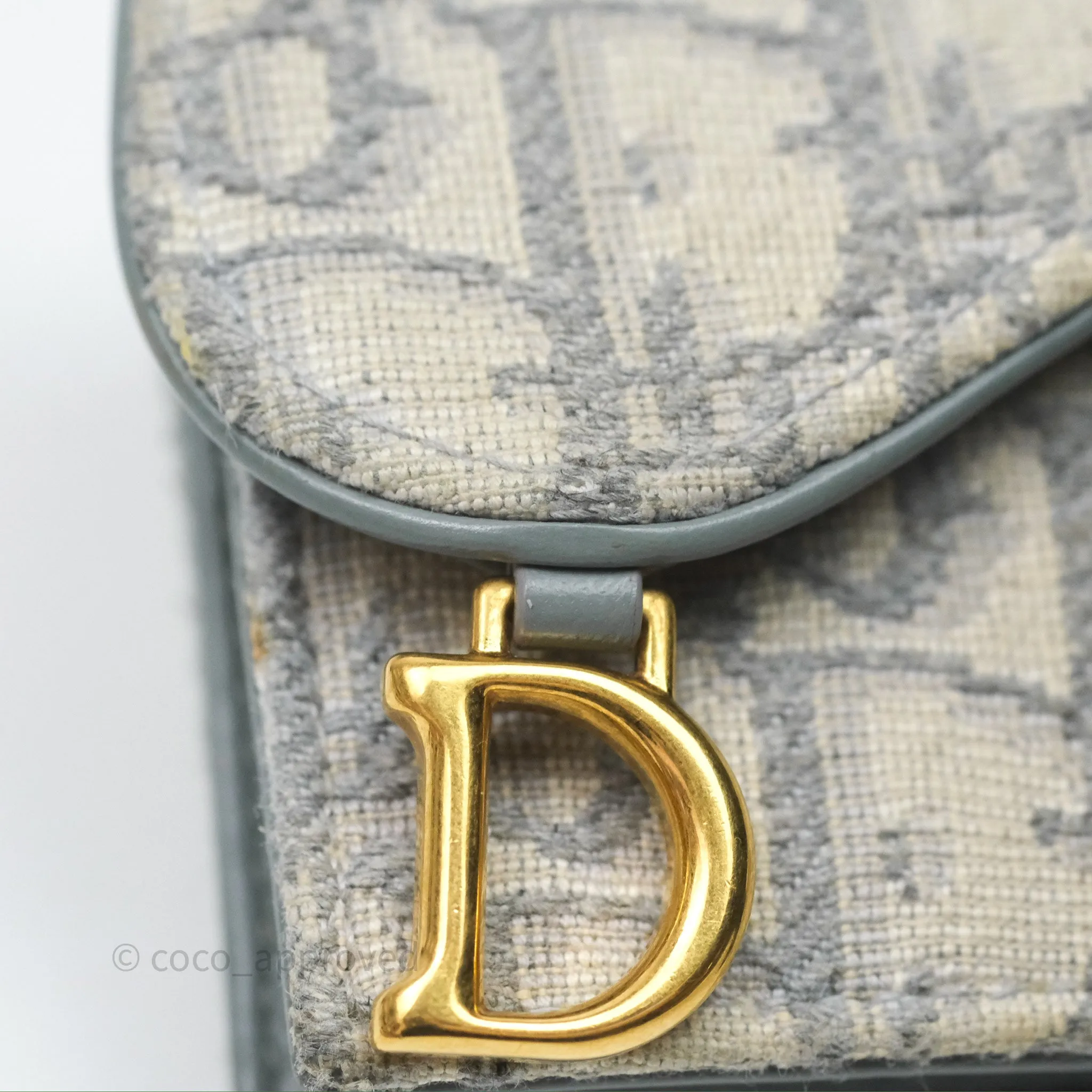 Christian Dior Saddle Bloom Card Holder Gray Dior Oblique Jacquard