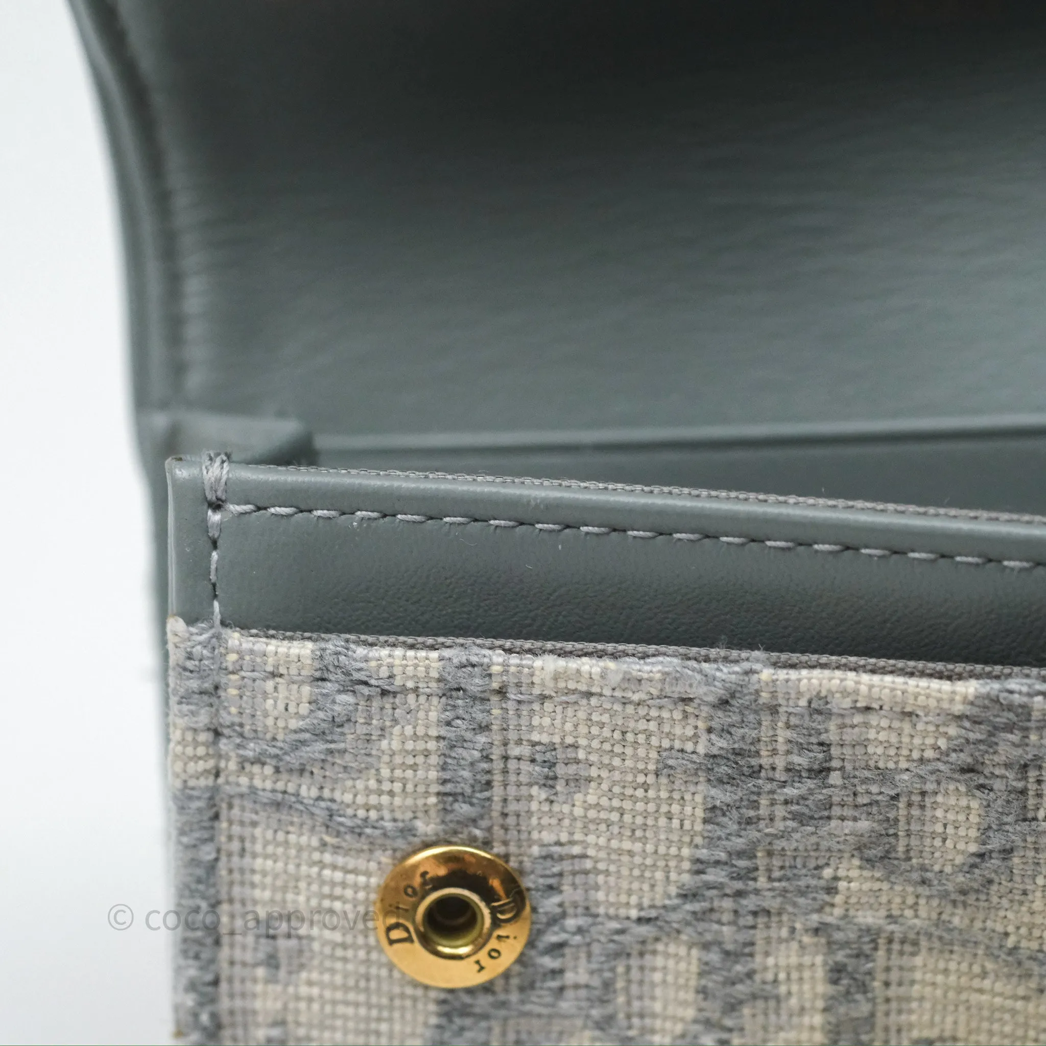 Christian Dior Saddle Bloom Card Holder Gray Dior Oblique Jacquard