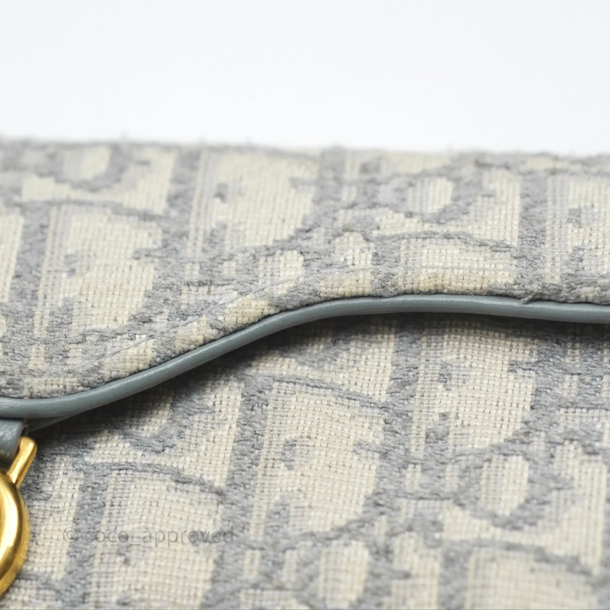 Christian Dior Saddle Bloom Card Holder Gray Dior Oblique Jacquard