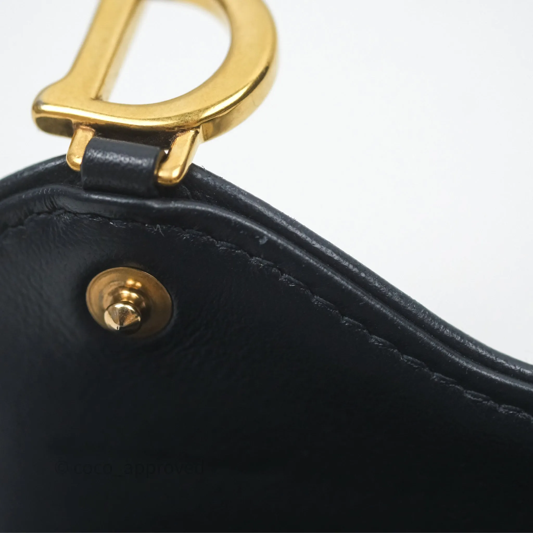 Christian Dior Saddle Flap Card Holder Blue Dior Oblique Jacquard