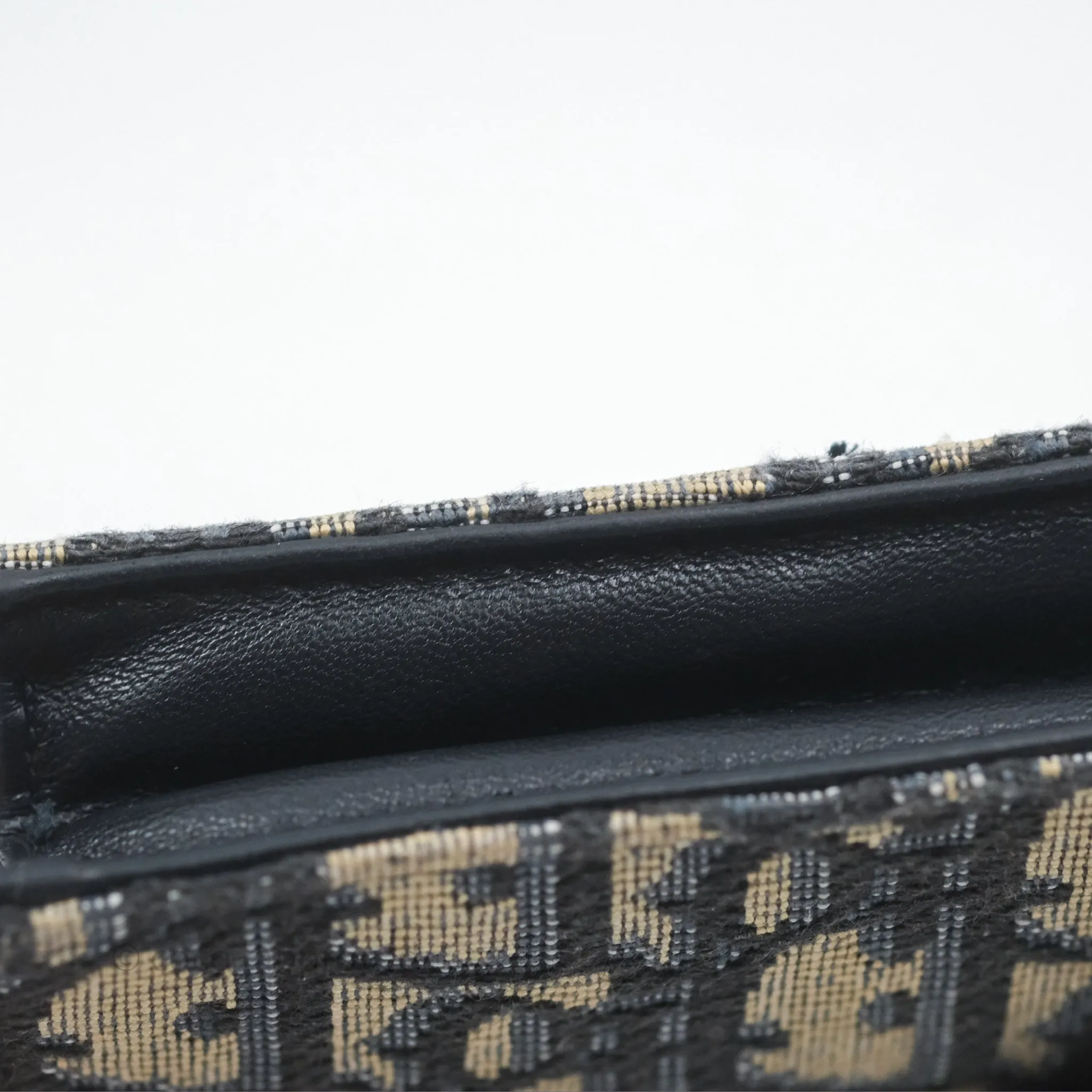 Christian Dior Saddle Flap Card Holder Blue Dior Oblique Jacquard