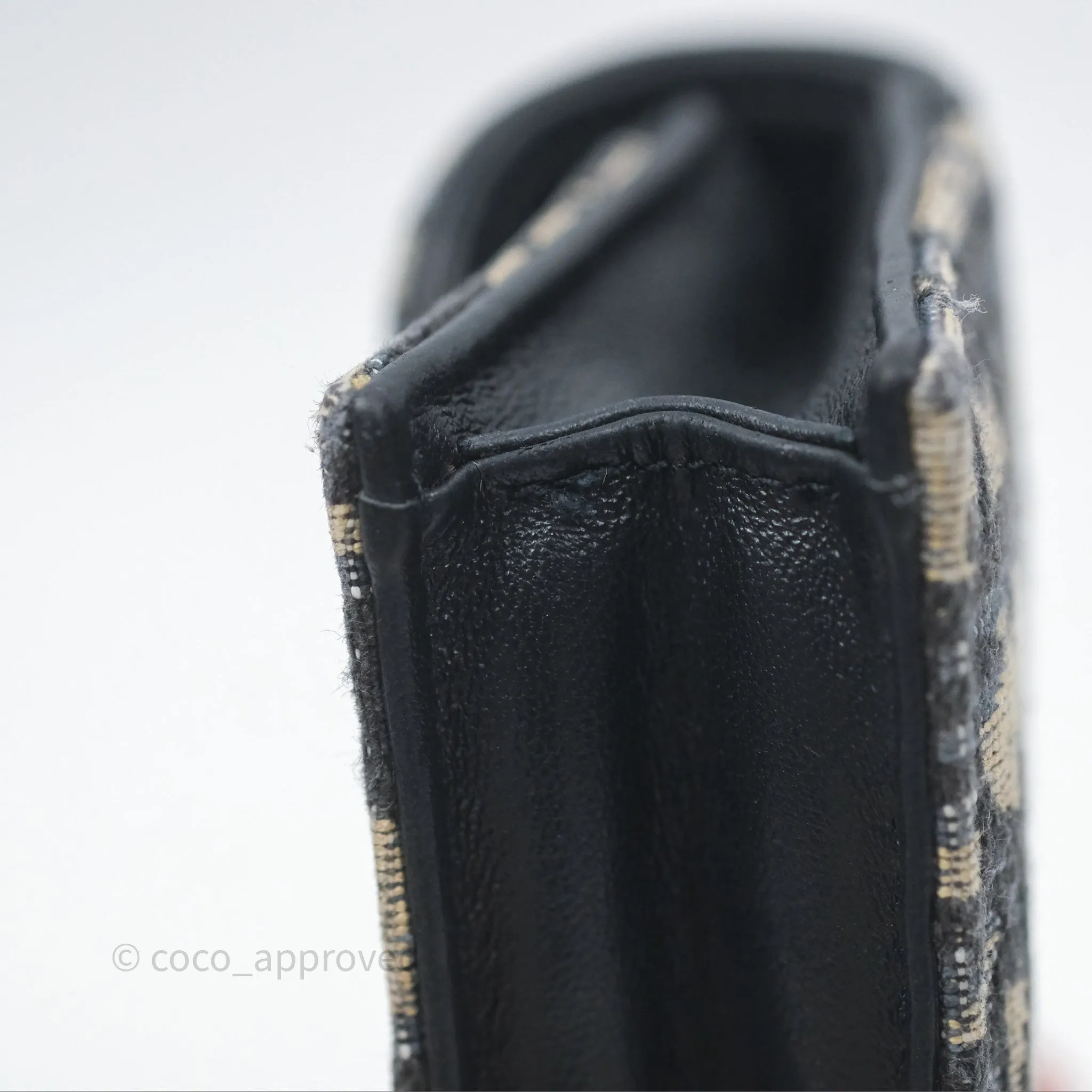 Christian Dior Saddle Flap Card Holder Blue Dior Oblique Jacquard