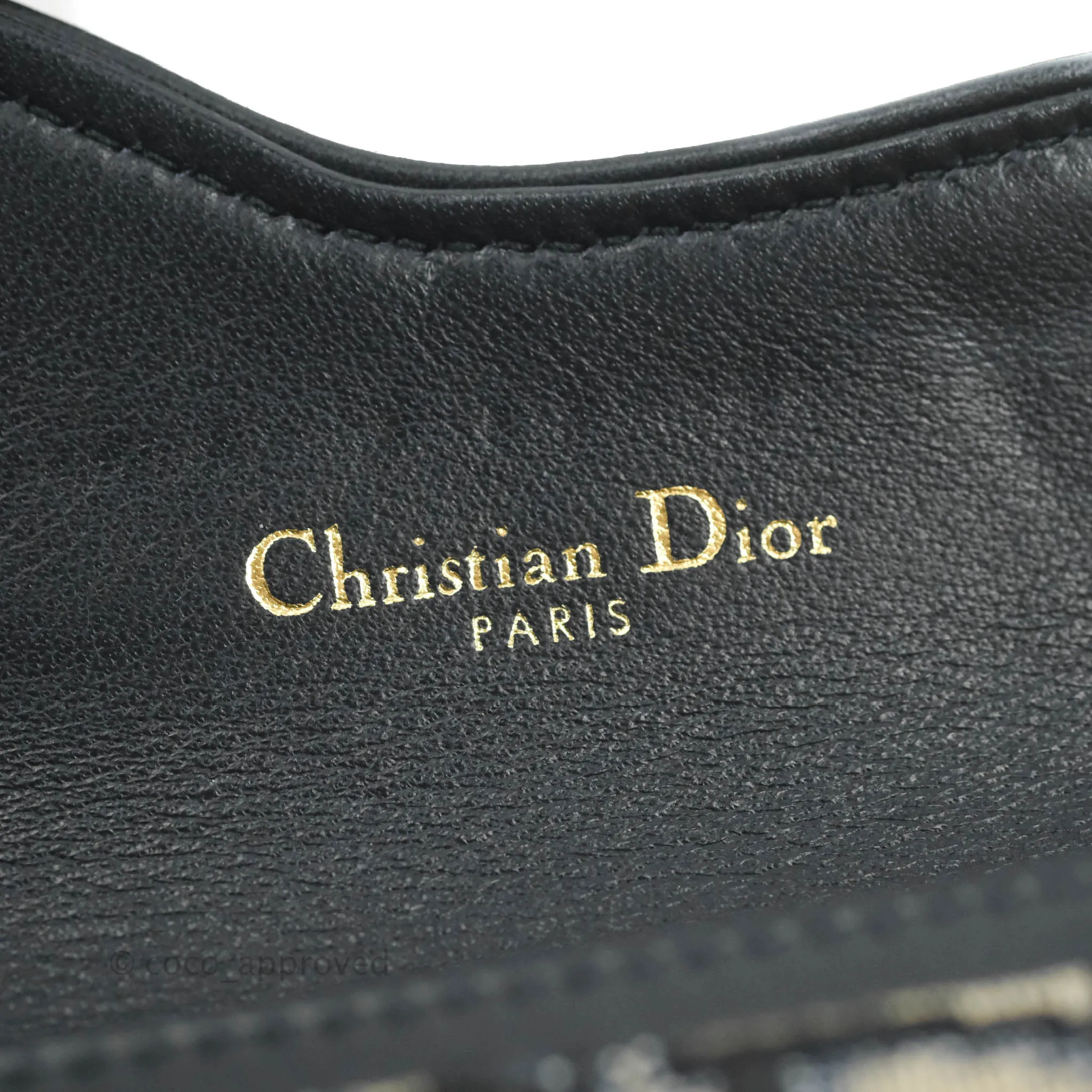 Christian Dior Saddle Flap Card Holder Blue Dior Oblique Jacquard