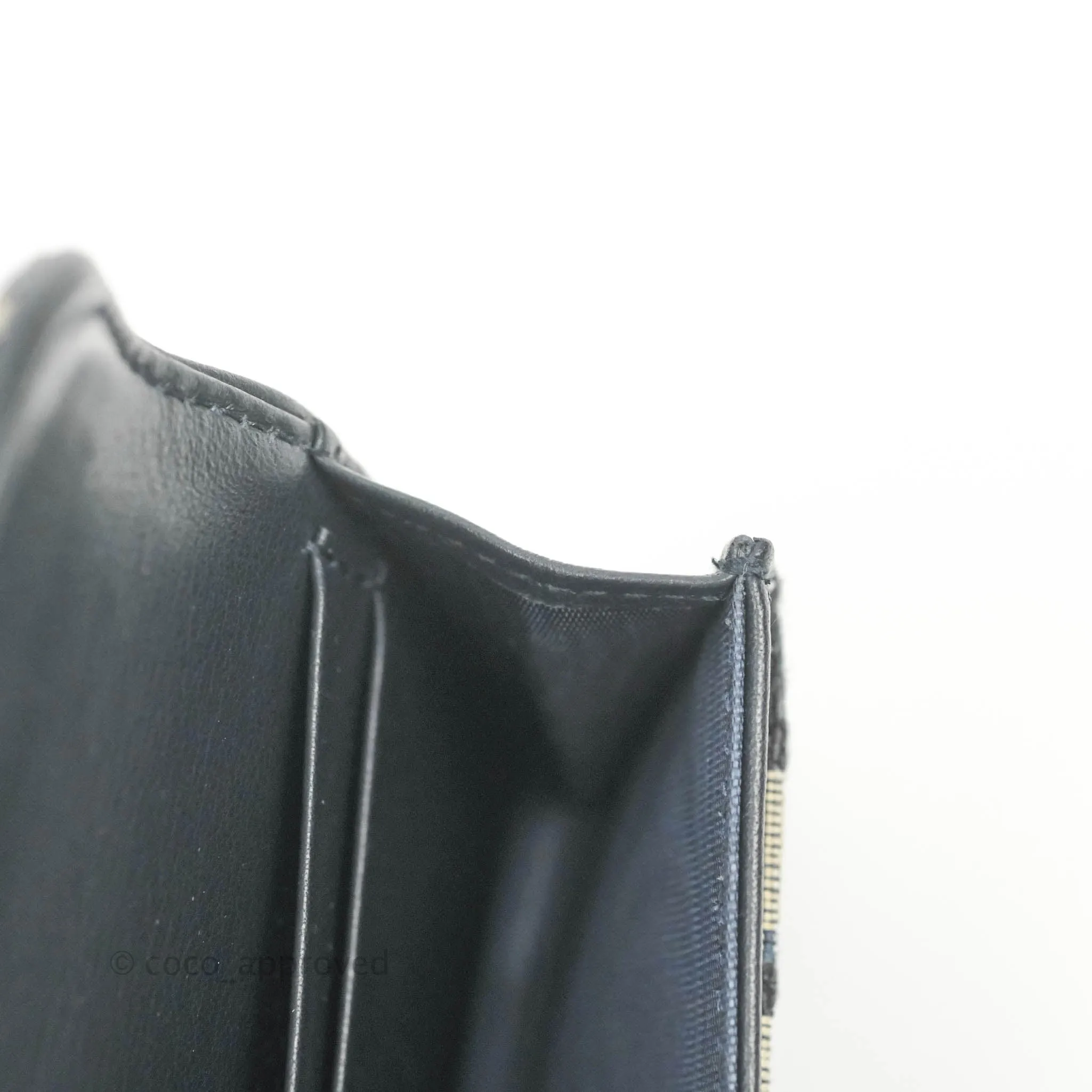 Christian Dior Saddle Flap Card Holder Blue Dior Oblique Jacquard