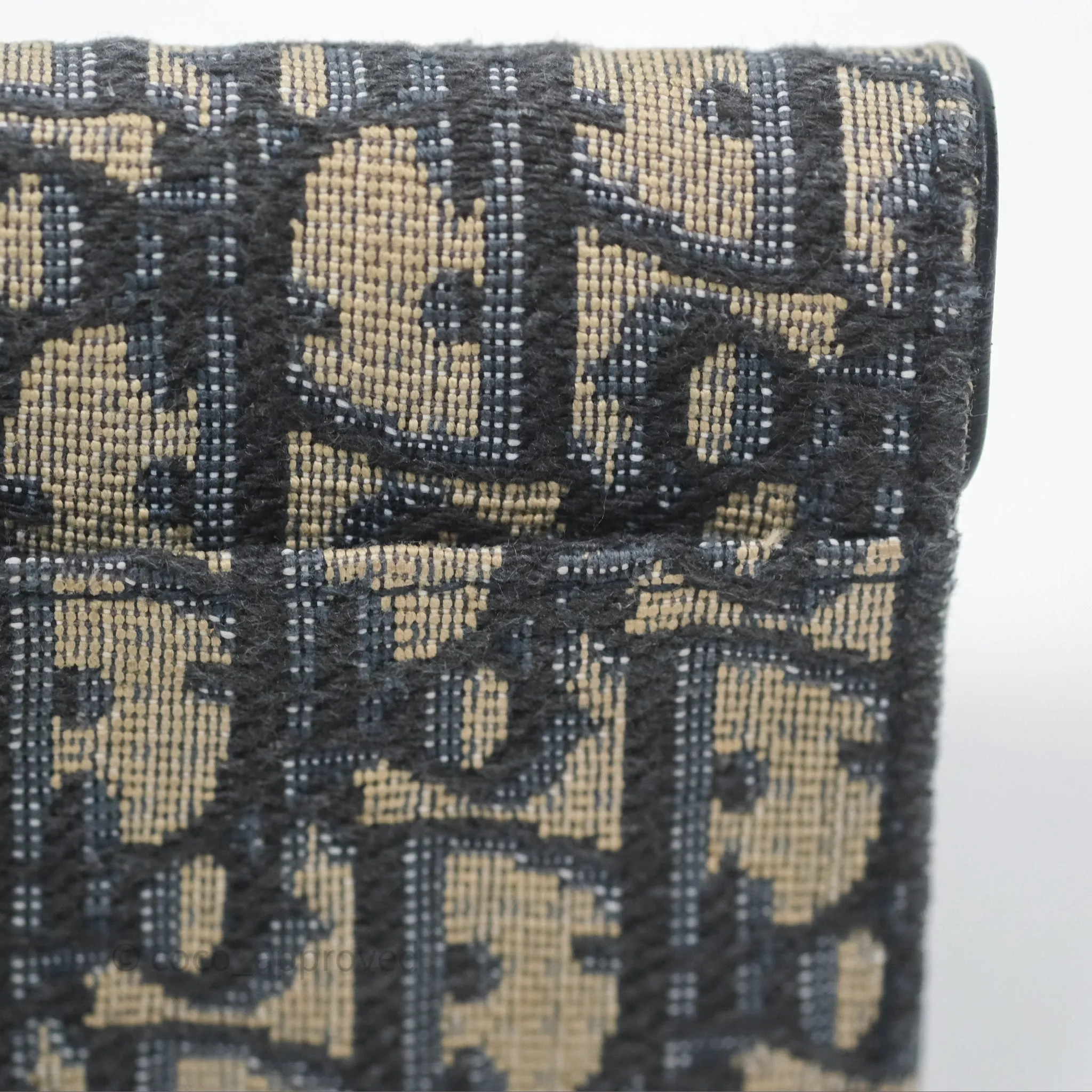 Christian Dior Saddle Flap Card Holder Blue Dior Oblique Jacquard