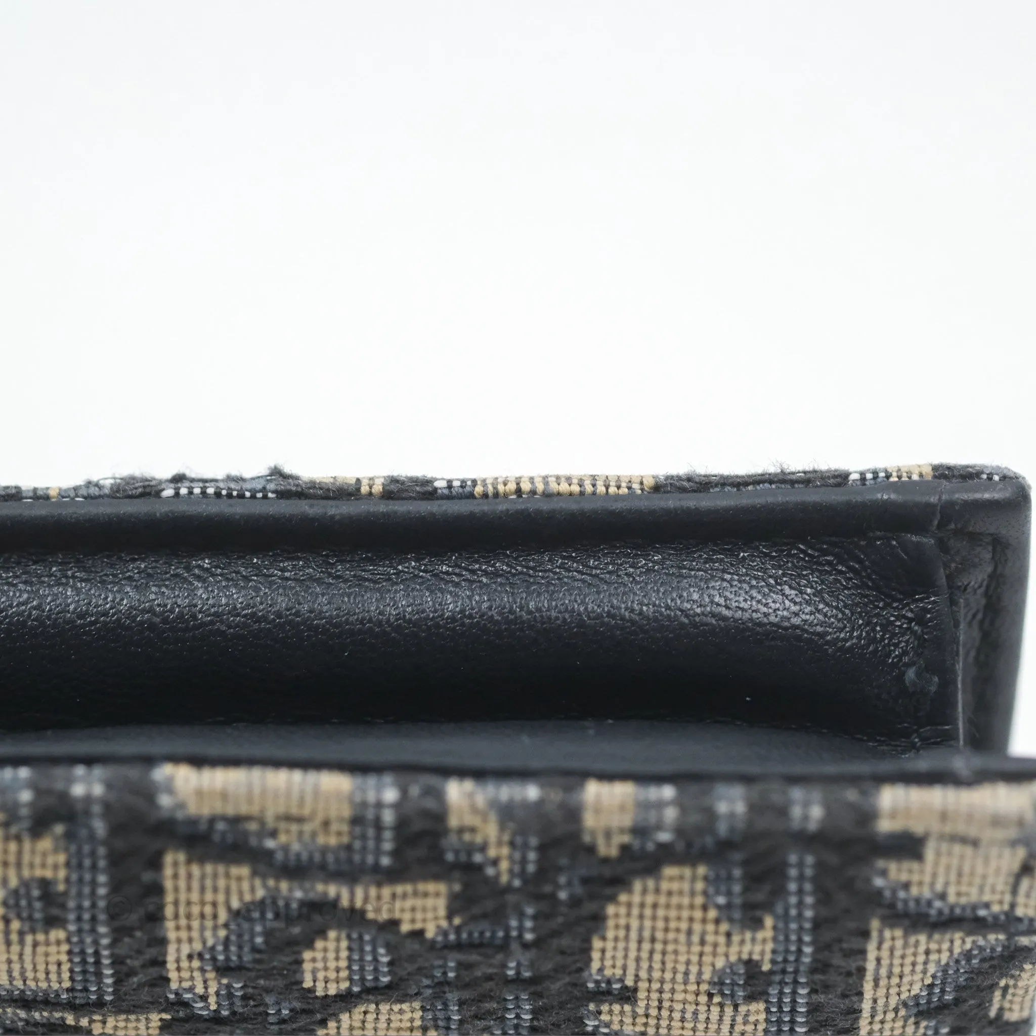Christian Dior Saddle Flap Card Holder Blue Dior Oblique Jacquard