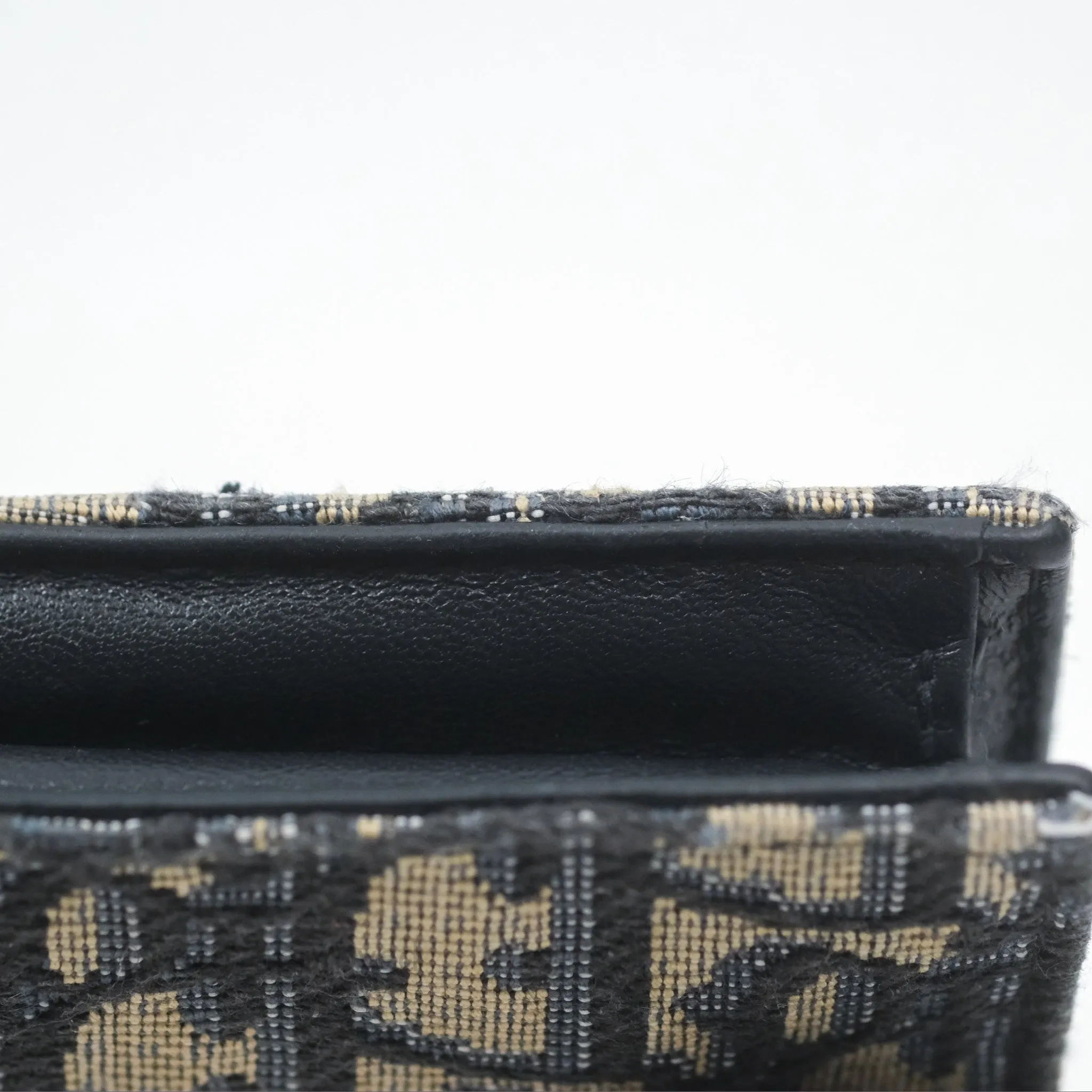 Christian Dior Saddle Flap Card Holder Blue Dior Oblique Jacquard