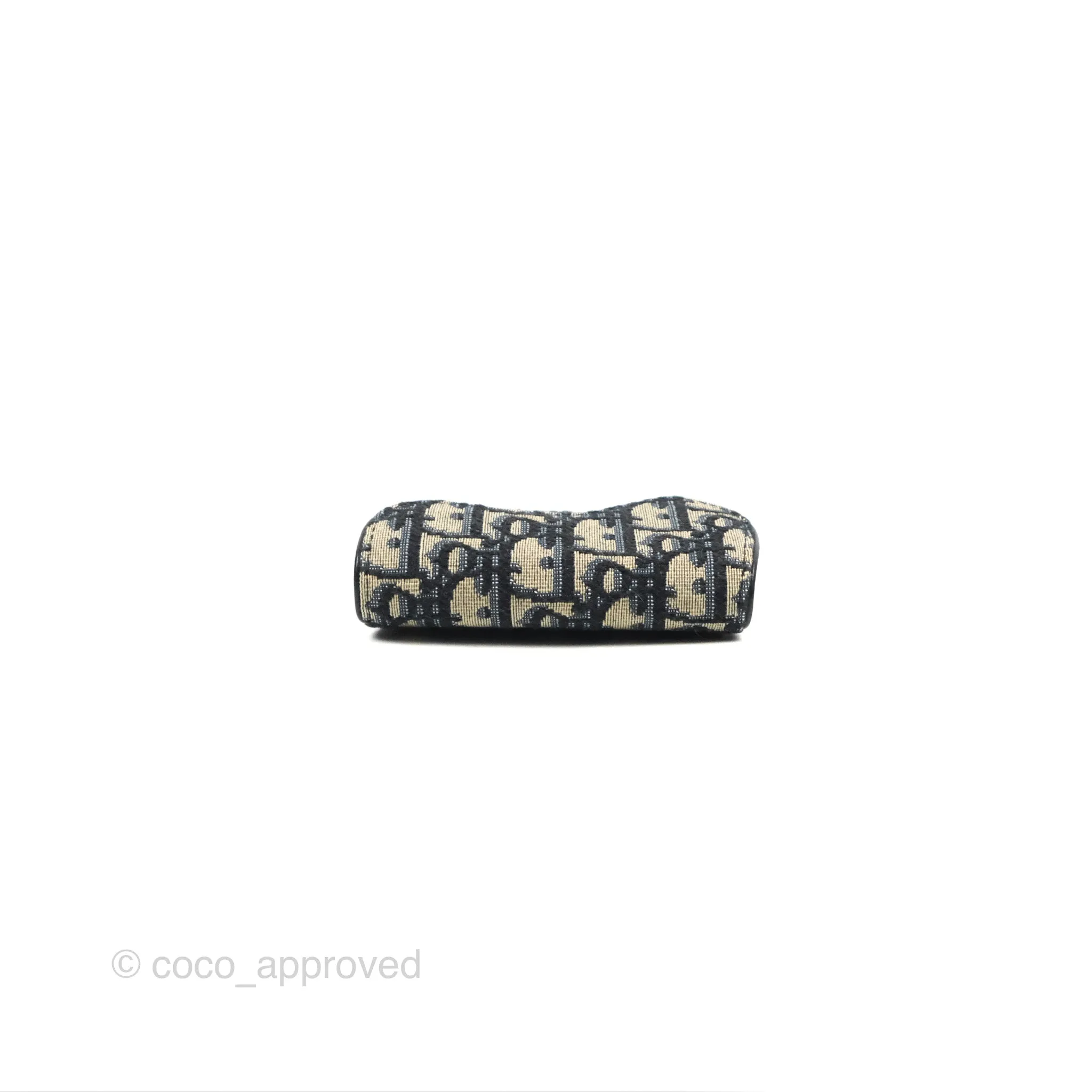 Christian Dior Saddle Flap Card Holder Blue Dior Oblique Jacquard