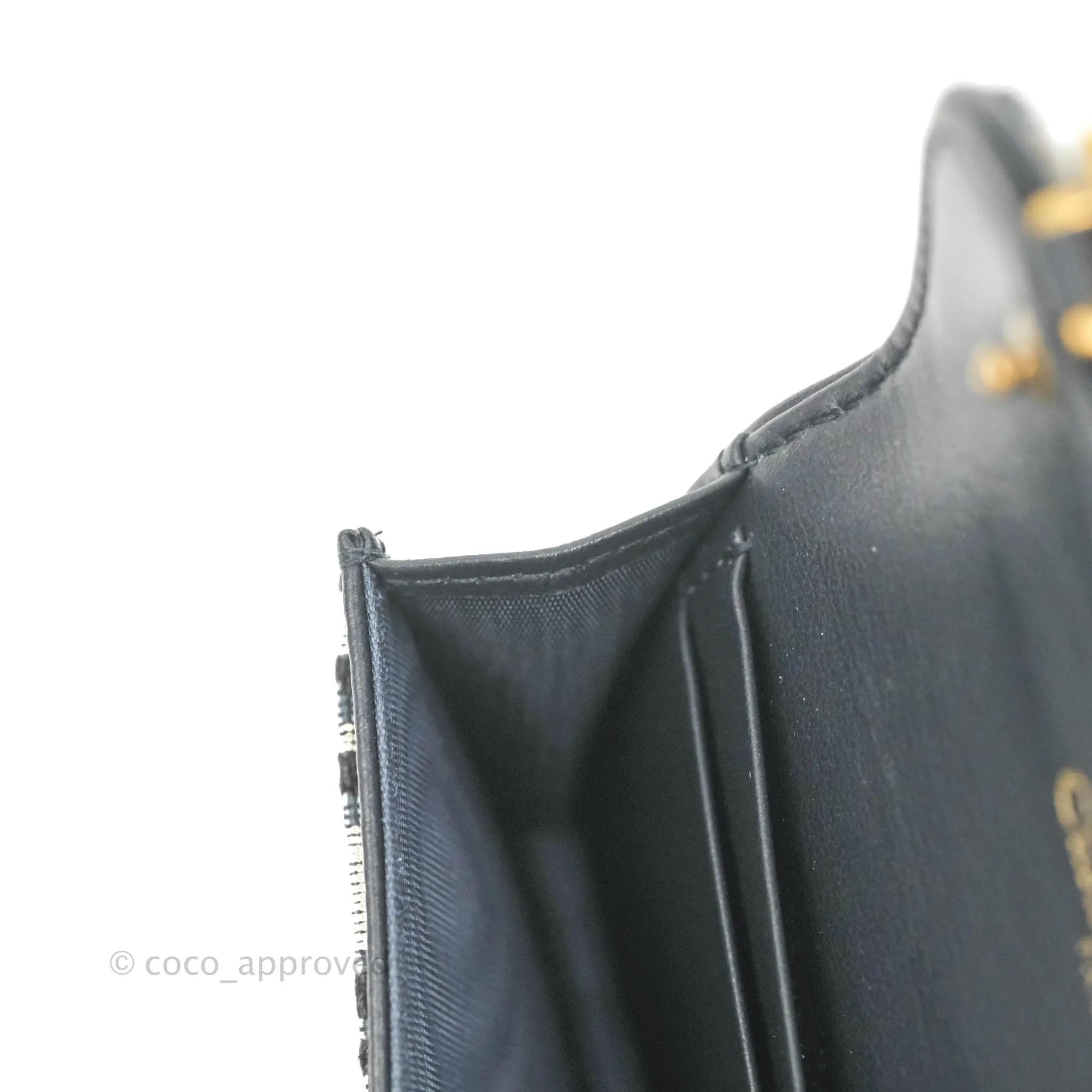 Christian Dior Saddle Flap Card Holder Blue Dior Oblique Jacquard