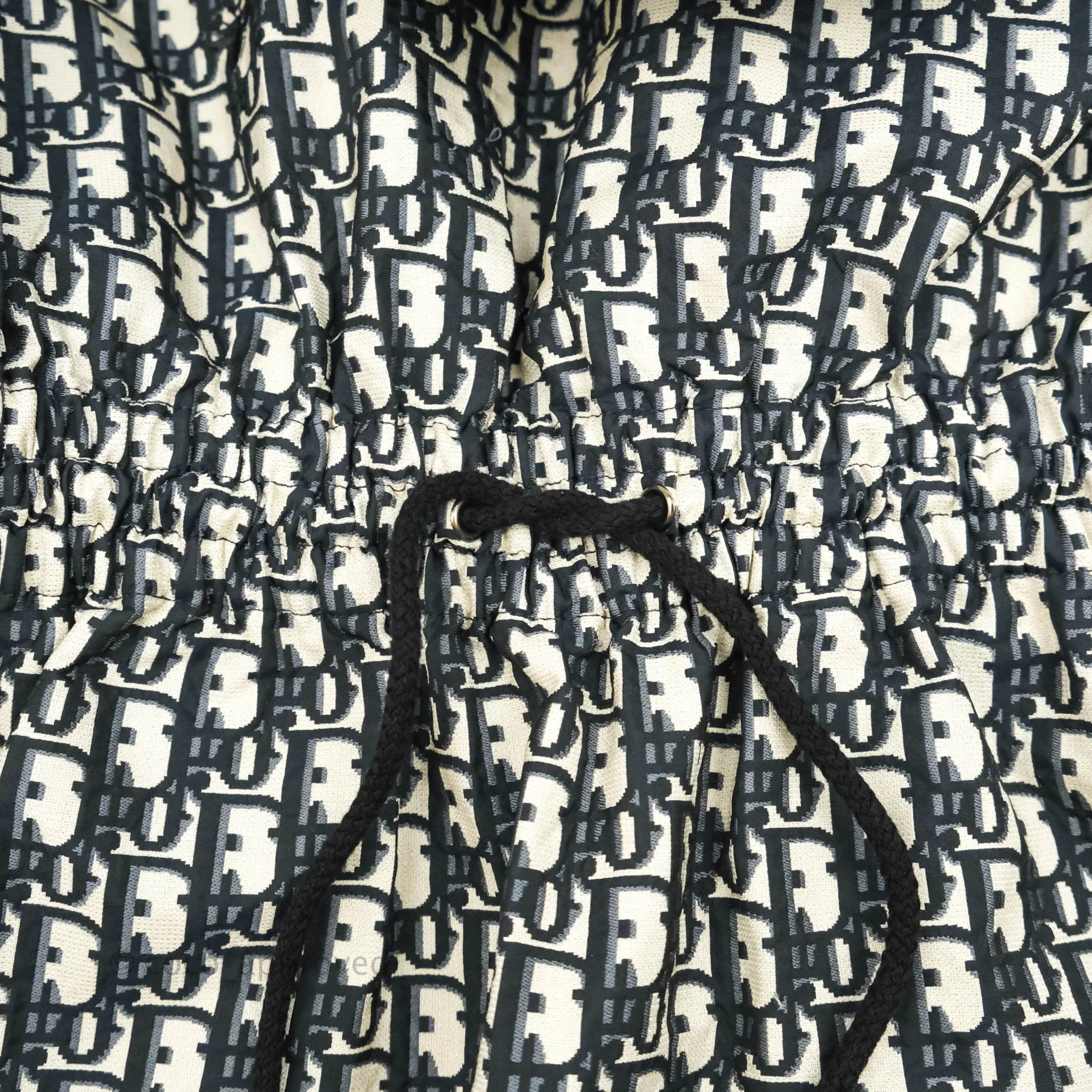 Christian Dior Short Hooded Dress Navy Dior Oblique Jacquard