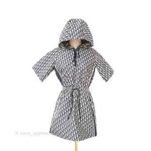 Christian Dior Short Hooded Dress Navy Dior Oblique Jacquard