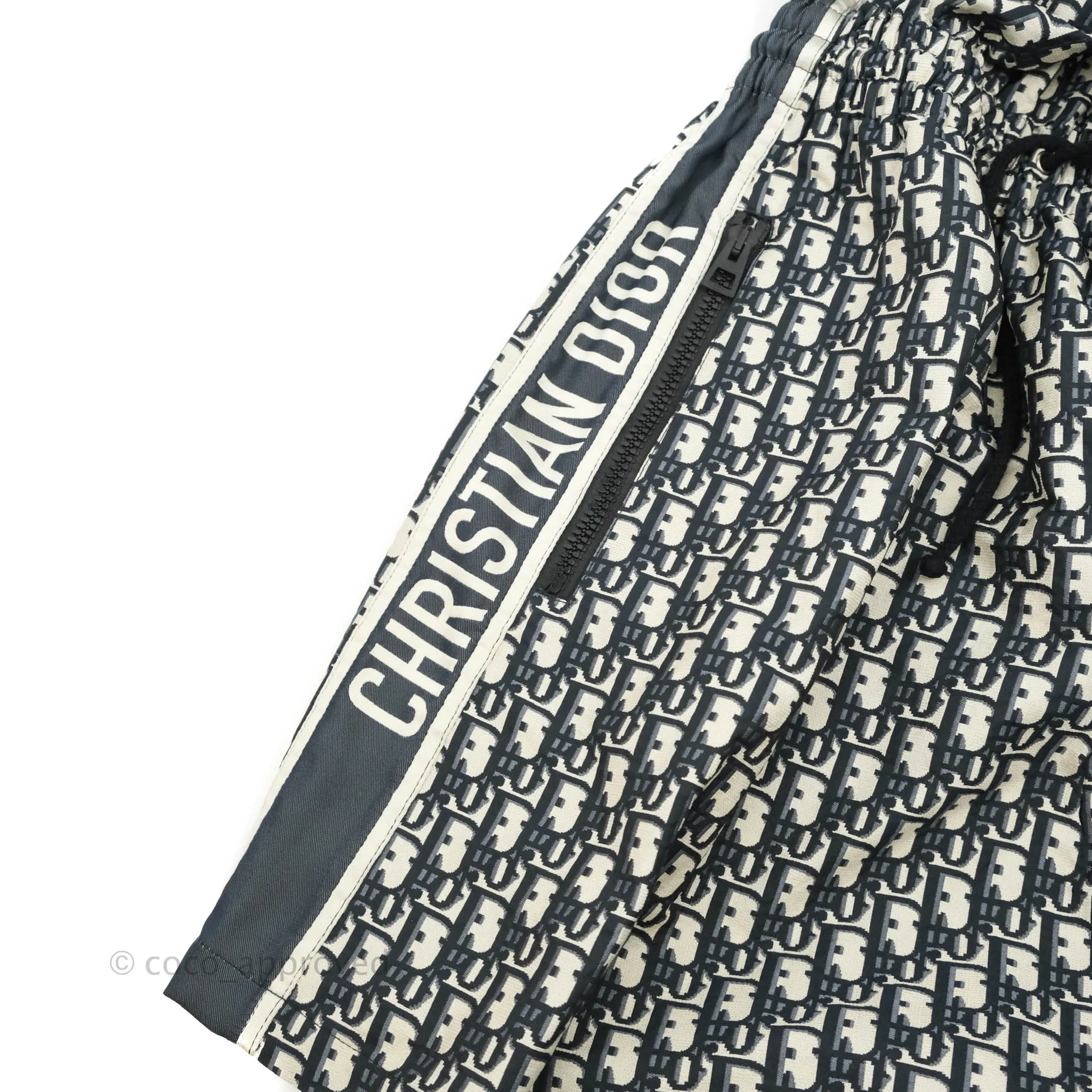Christian Dior Short Hooded Dress Navy Dior Oblique Jacquard