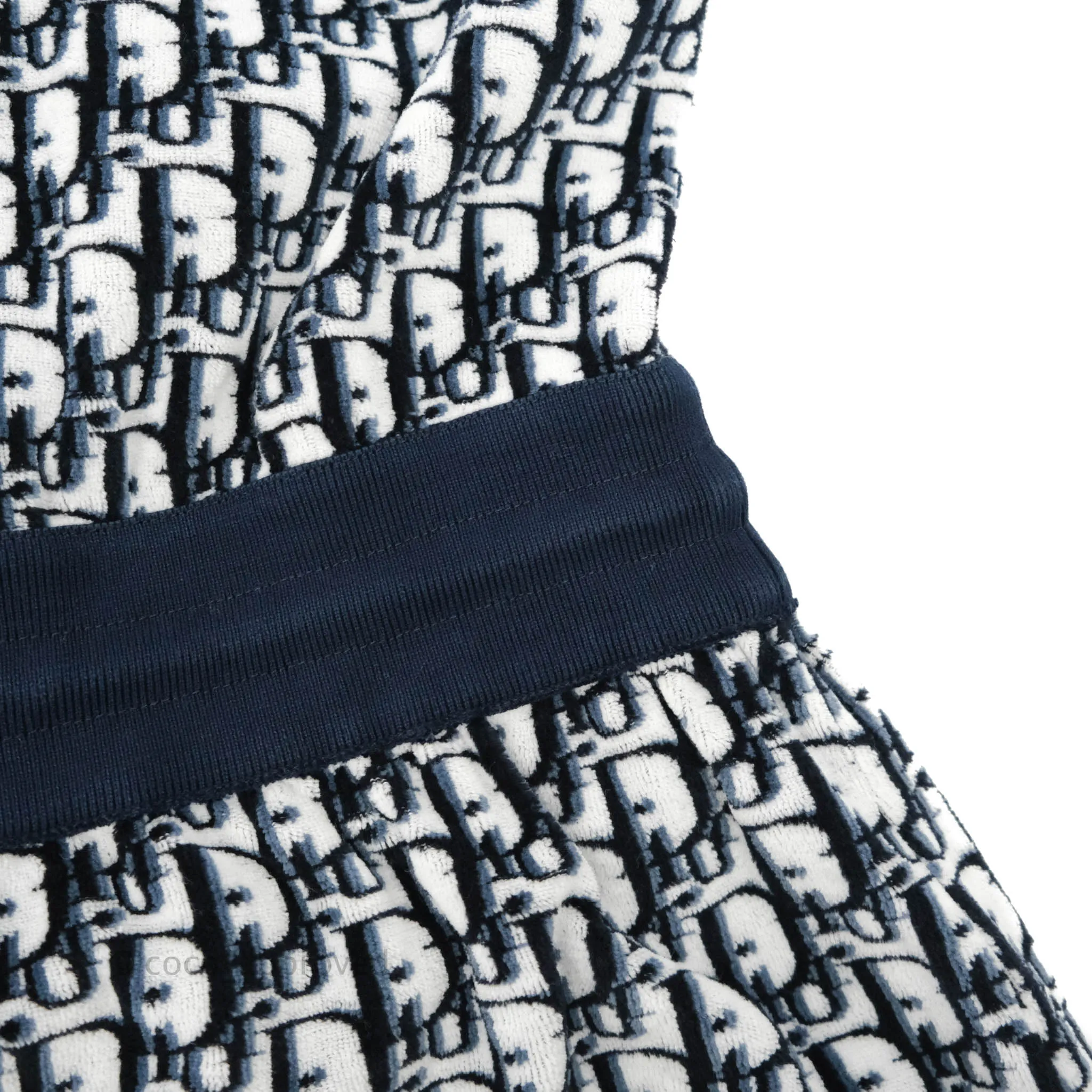 Christian Dior Short Hooded Dress Navy Dior Oblique Motif