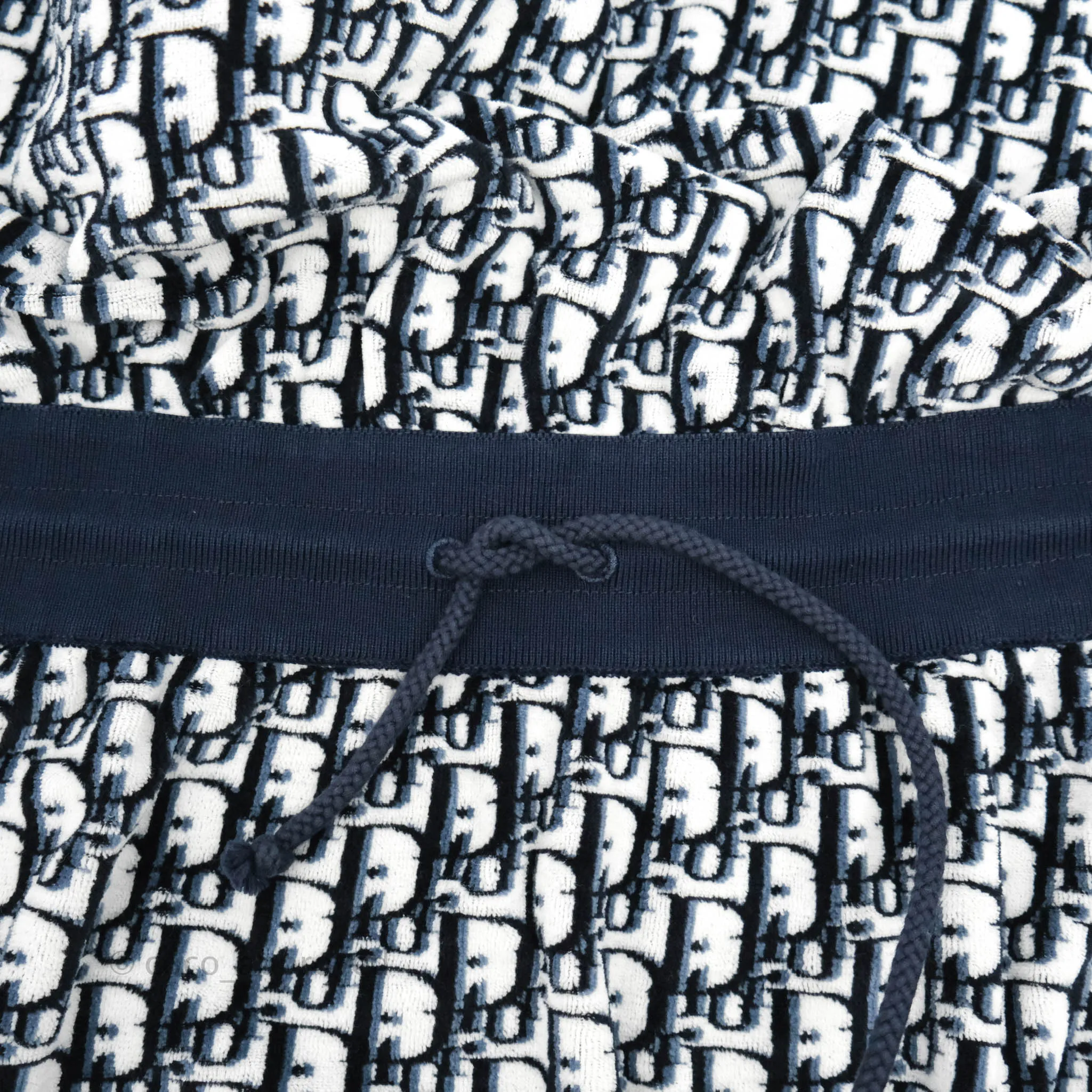 Christian Dior Short Hooded Dress Navy Dior Oblique Motif